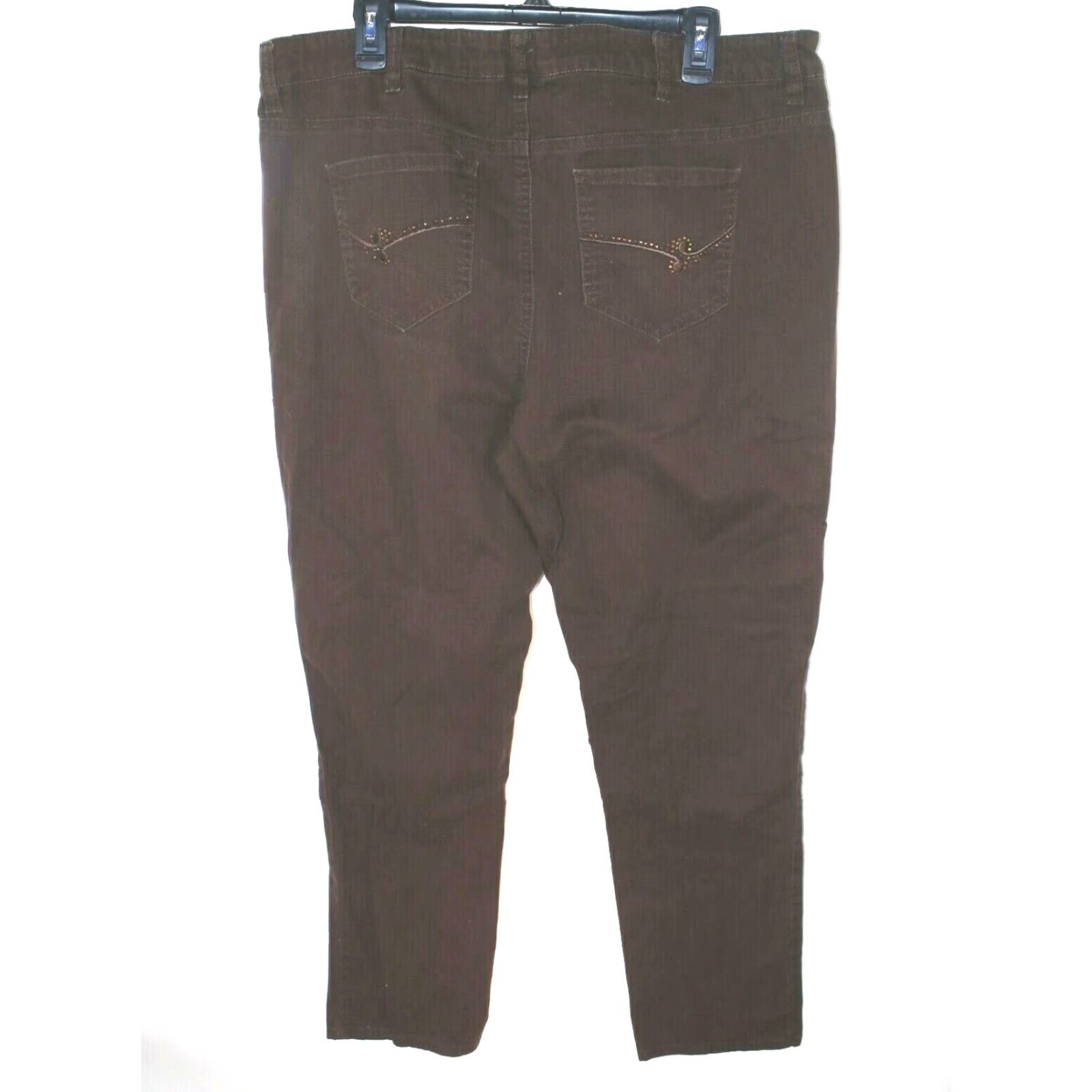 Vintage Beverly Drive Jeans Women's Plus Size 18W High Rise Casual Denim Straight Pant 37X29 Brown Pockets Size 40" / US 18 - 4 Thumbnail