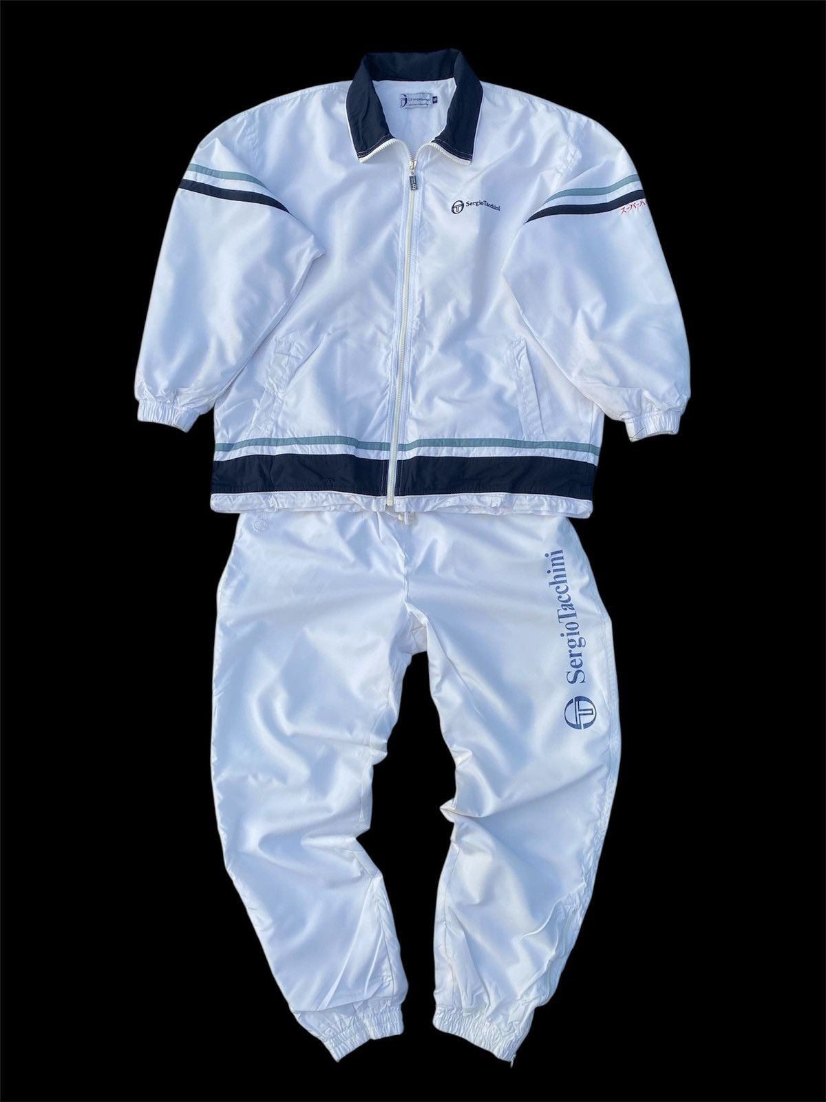 Sergio Tacchini Sergio Tacchini Vintage Mens Nylon Track Suit Jacket + Pants Size US 36 / EU 52 - 1 Thumbnail
