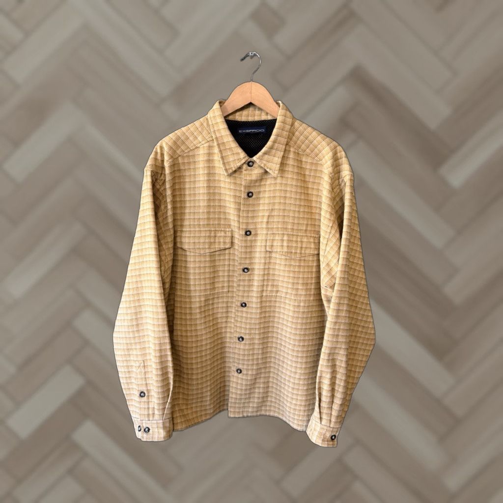 ExOfficio VINTAGE ExOfficio Shirt Mens 2XL Yellow Checkered Long Sleeve Button-Up Outdoor Size US XXL / EU 58 / 5 - 1 Thumbnail