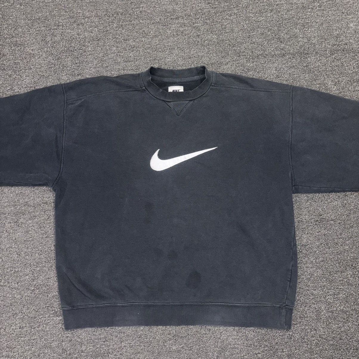 Nike Vintage Nike Swoosh Crewneck Center Logo Distressed Faded XL Size US XL / EU 56 / 4 - 4 Thumbnail