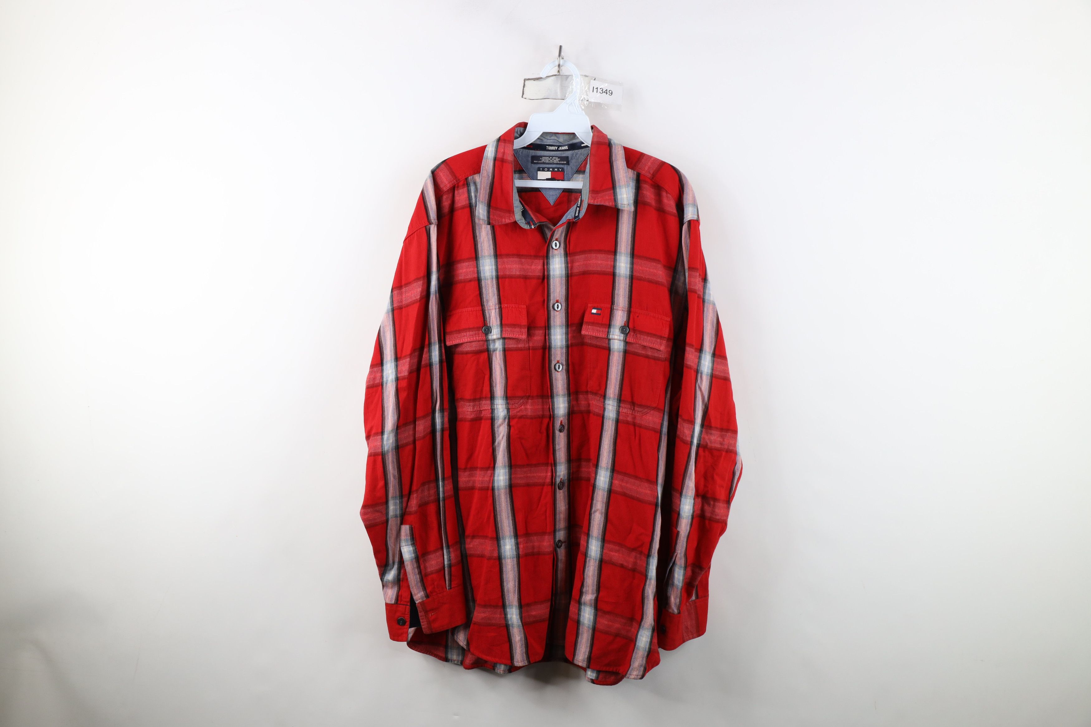 Tommy Hilfiger Vintage 90s Y2K Tommy Hilfiger Baggy Flannel Button Shirt Size US M / EU 48-50 / 2 - 1 Thumbnail