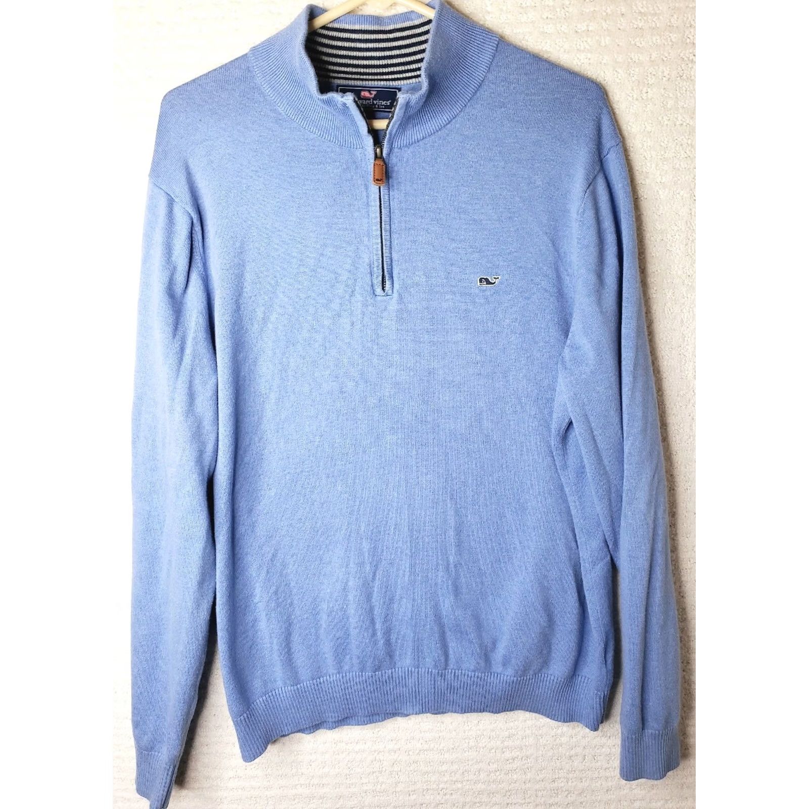 Vineyard Vines Vineyard Vines Men's Blue 1/4 Zip Cotton Pullover Sweater Long Sleeve L Cardigan/Top Size US L / EU 52-54 / 3 - 2 Thumbnail