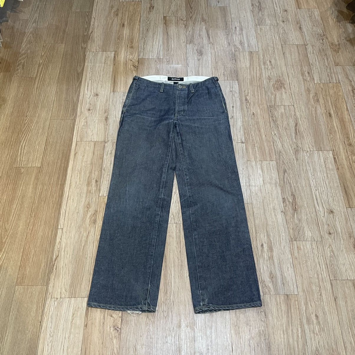 Issey Miyake Zucca Wide Leg Raw Indigo Denim Pants Size S Size US 29 - 1 Thumbnail