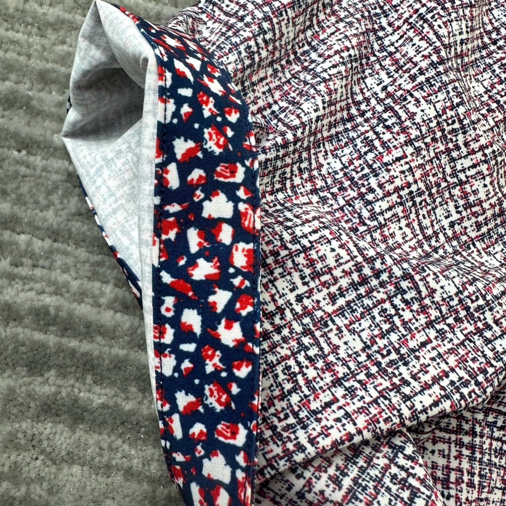 Vintage 7 Diamonds Shirt Mens Large Red 4 Way Stretch Button-Down Geometric Flip Sleeve Size US L / EU 52-54 / 3 - 6 Thumbnail