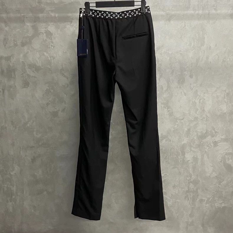Louis Vuitton Louis Vuitton Black solid full-print logo elasticated slac Size US 36 / EU 52 - 2 Thumbnail