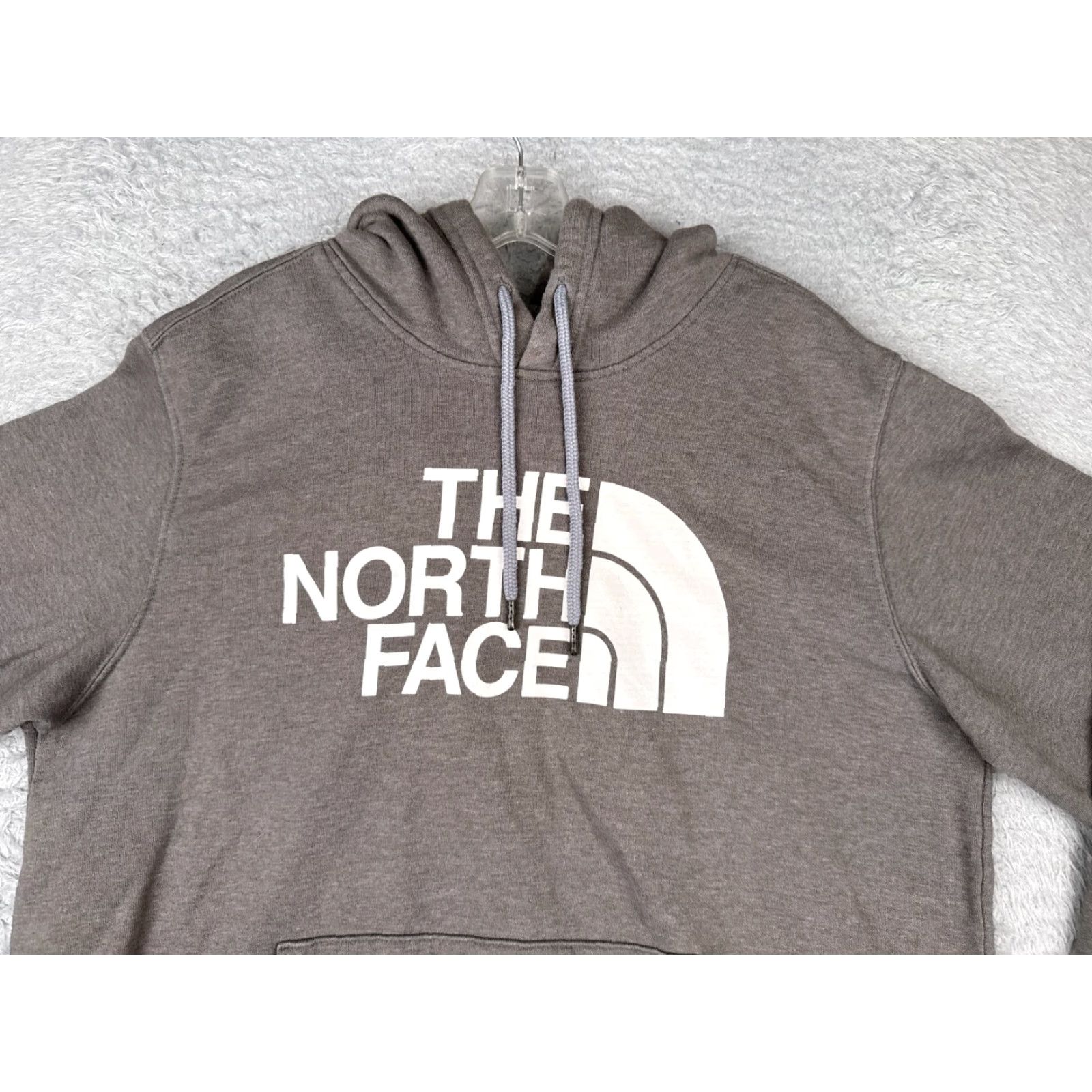 The North Face VINTAGE The North Face Hoodie Mens Pullover Gray Heather Large Cotton Pockets Logo 90s Ski/Outdoor Mens Size US L / EU 52-54 / 3 - 4 Thumbnail