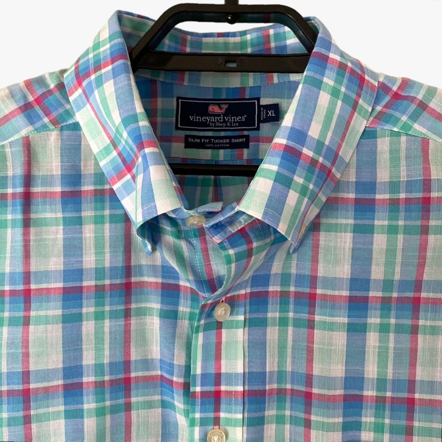 Vineyard Vines Vineyard Vines Tucker Shirt Slim Fit Blue Plaid Long-Sleeve Button-Down XL Men Size US XL / EU 56 / 4 - 5 Thumbnail