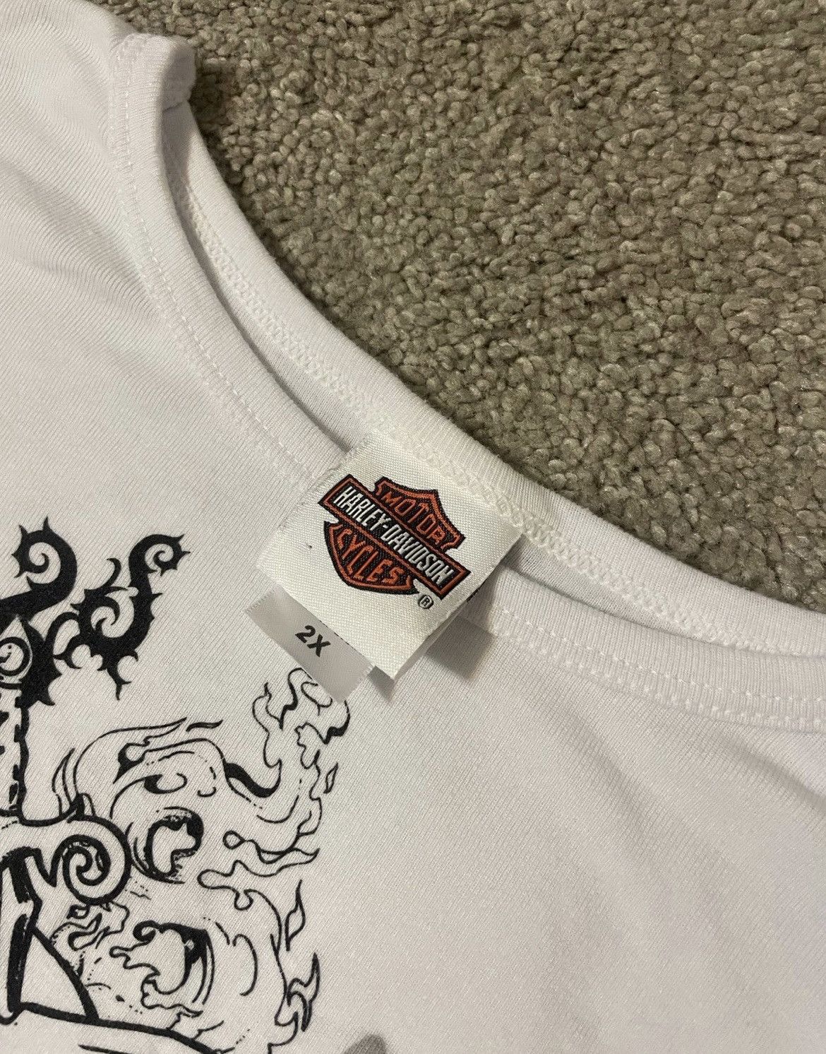 Ed Hardy × Harley Davidson × Vintage Vintage Y2K Harley Davidson Long Sleeve T Shirt Womens 2XL Size XXL / US 16-18 / IT 52-54 - 3 Thumbnail