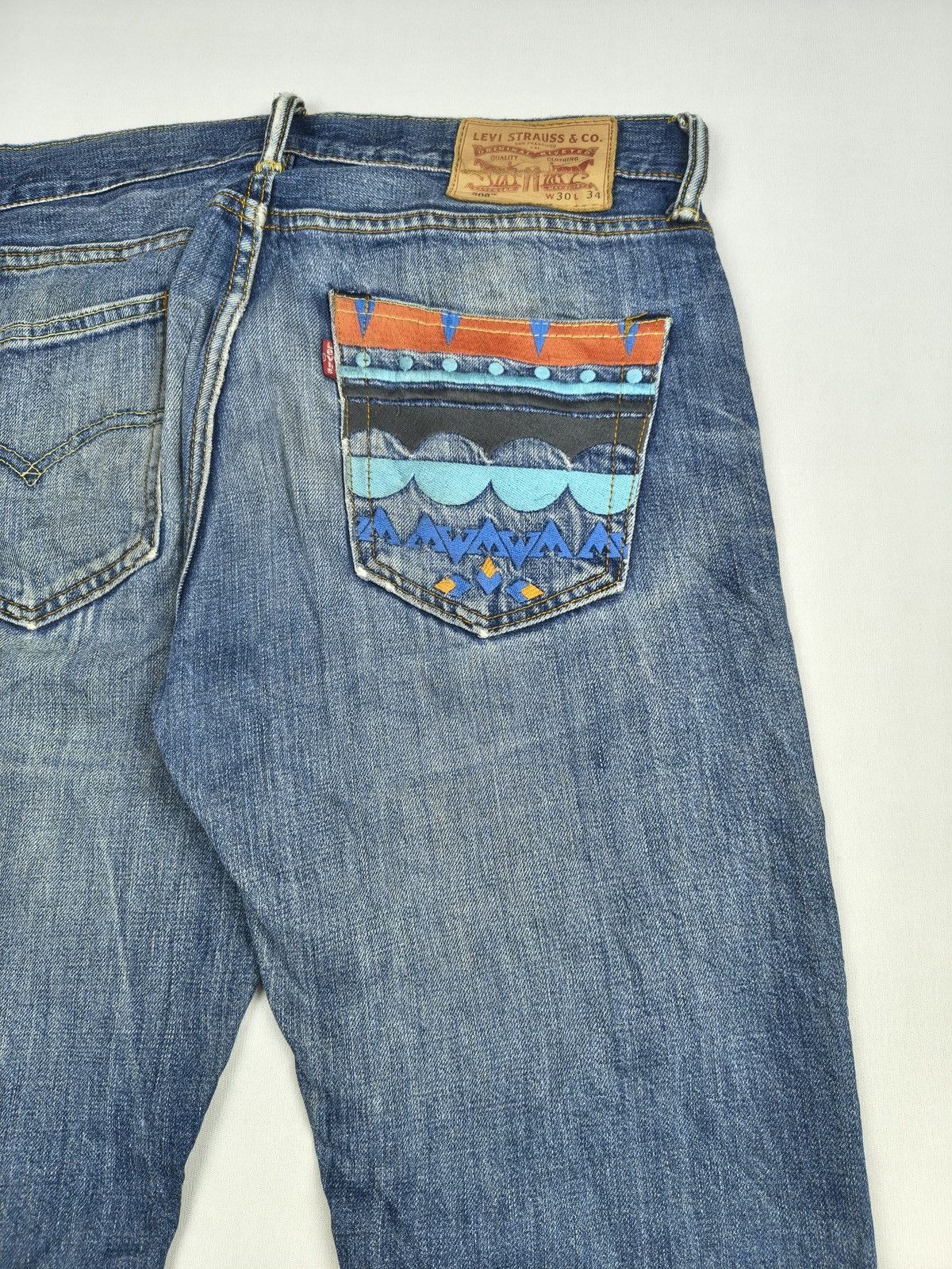 Levi's Levi’s 501 Embroidered Distressed Denim Kapital style (057) Size US 32 / EU 48 - 9 Thumbnail