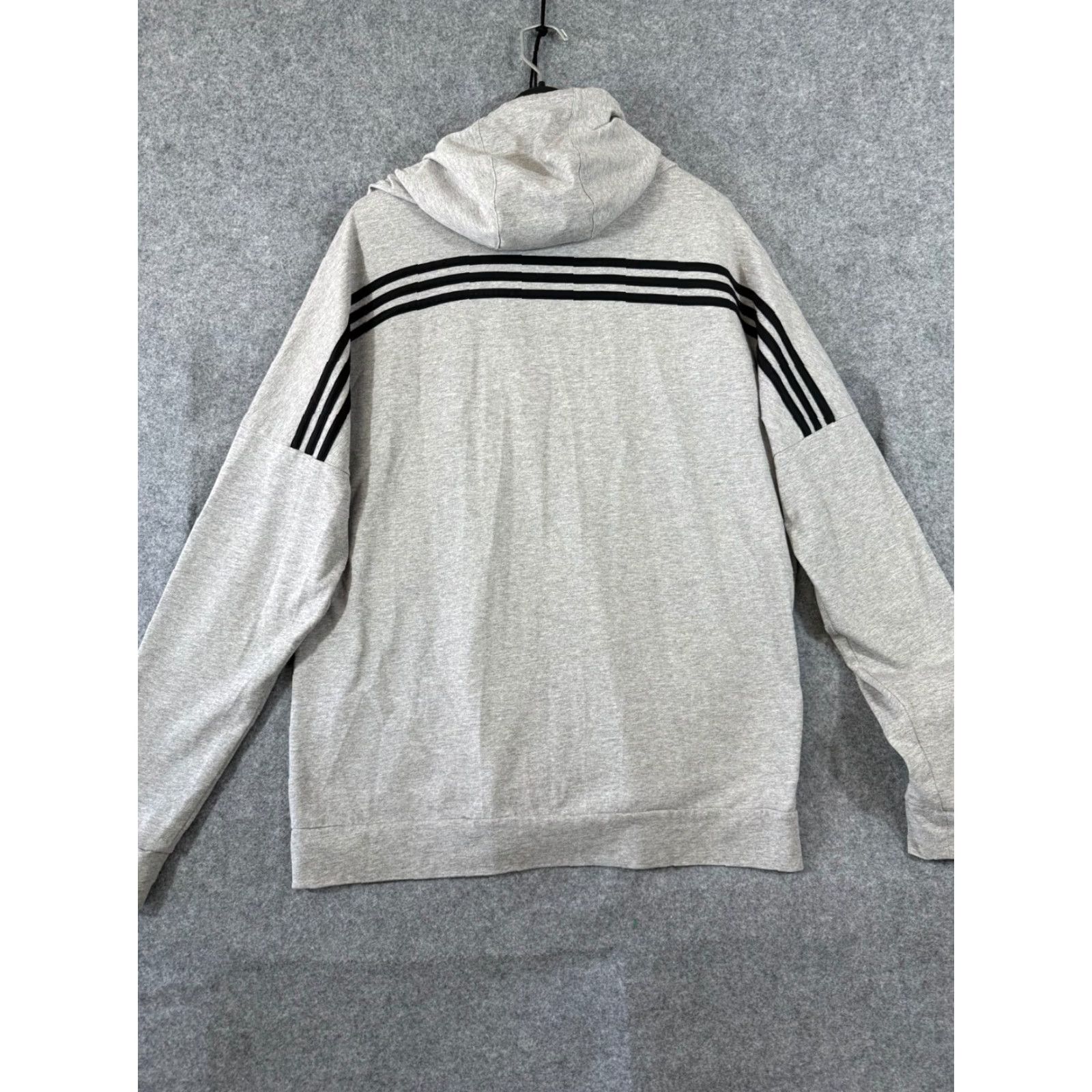 Adidas Adidas Hoodie Mens L Heather Gray Full Zip Raglan Sleeve Outdoor Performance Pockets Size US L / EU 52-54 / 3 - 7 Thumbnail
