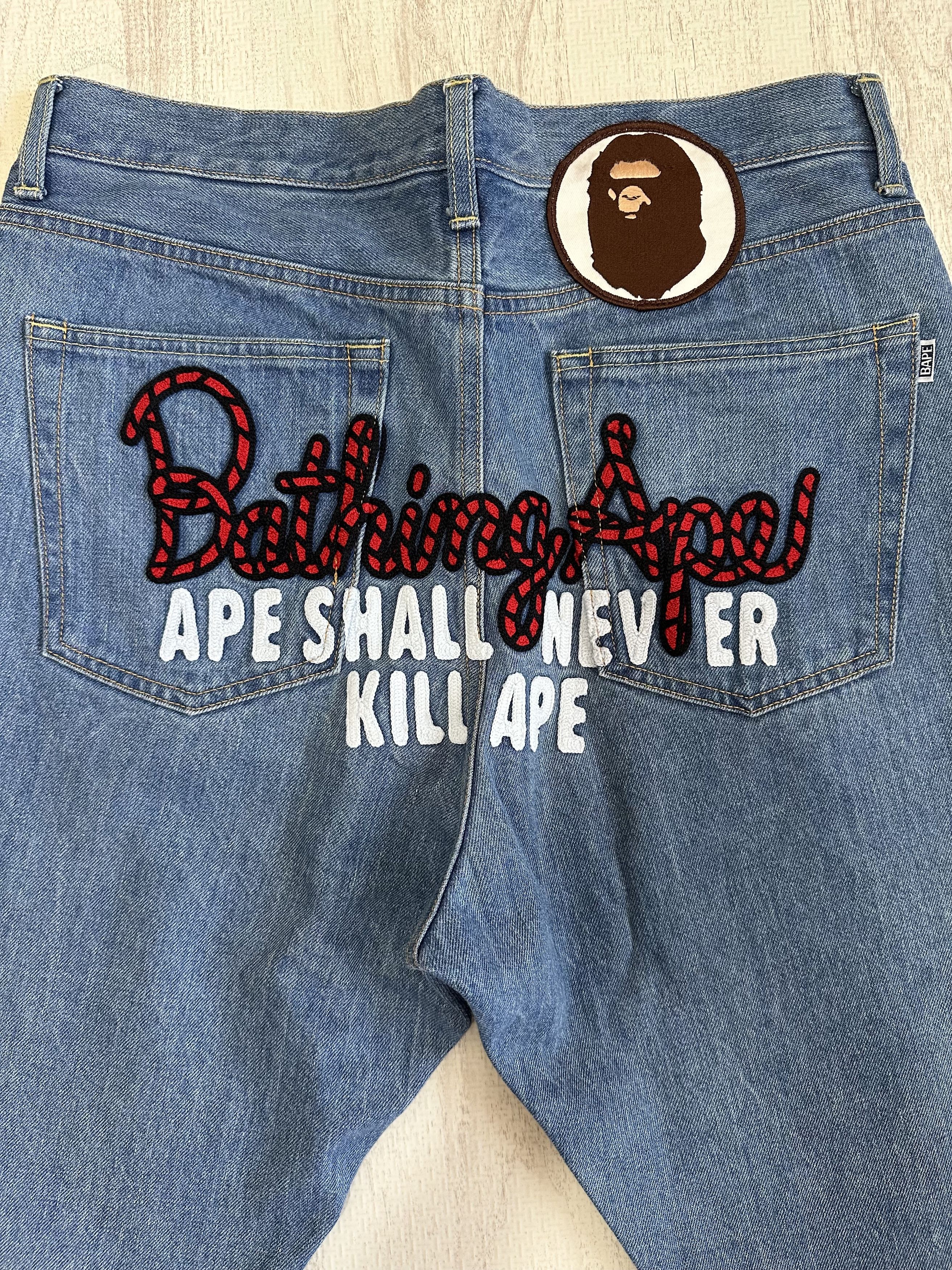 Bape A BATHING APE CHAMPION REGULAR FIT DENIM PANTS Blue Size L Size US 32 / EU 48 - 2 Thumbnail