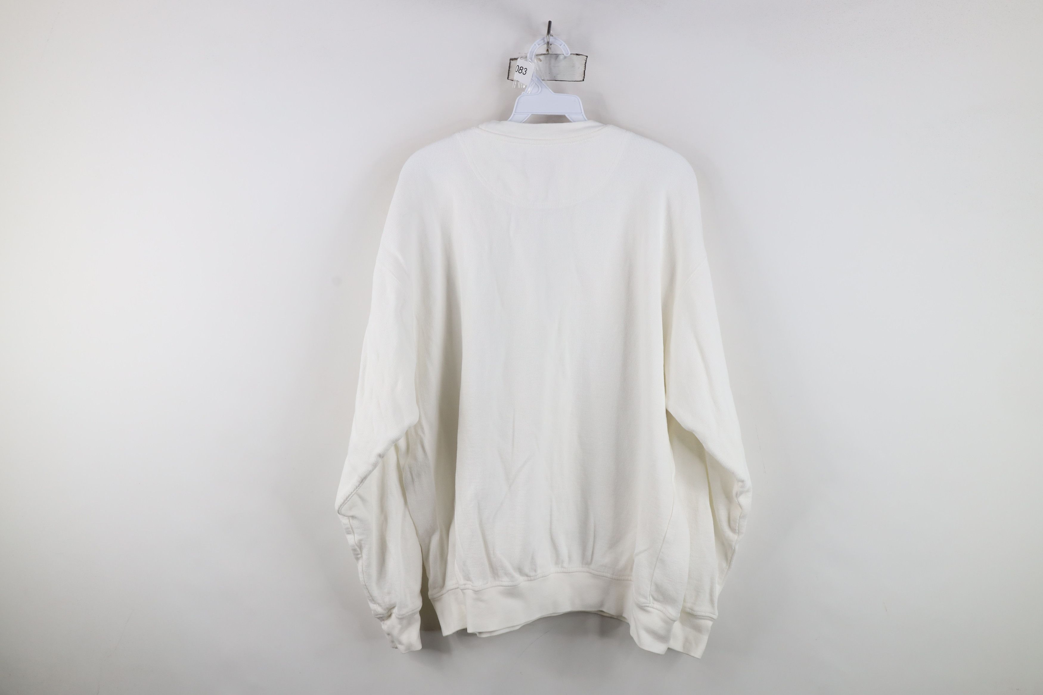 Vintage Vintage 90s Streetwear Ribbed Knit Crewneck Sweater White Size US L / EU 52-54 / 3 - 8 Thumbnail