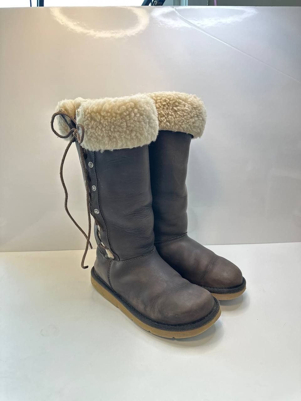 Ugg UGG Australia Upside Brown Leather Tall Winter Boots Size 6 Size US 6 / IT 36 - 3 Thumbnail