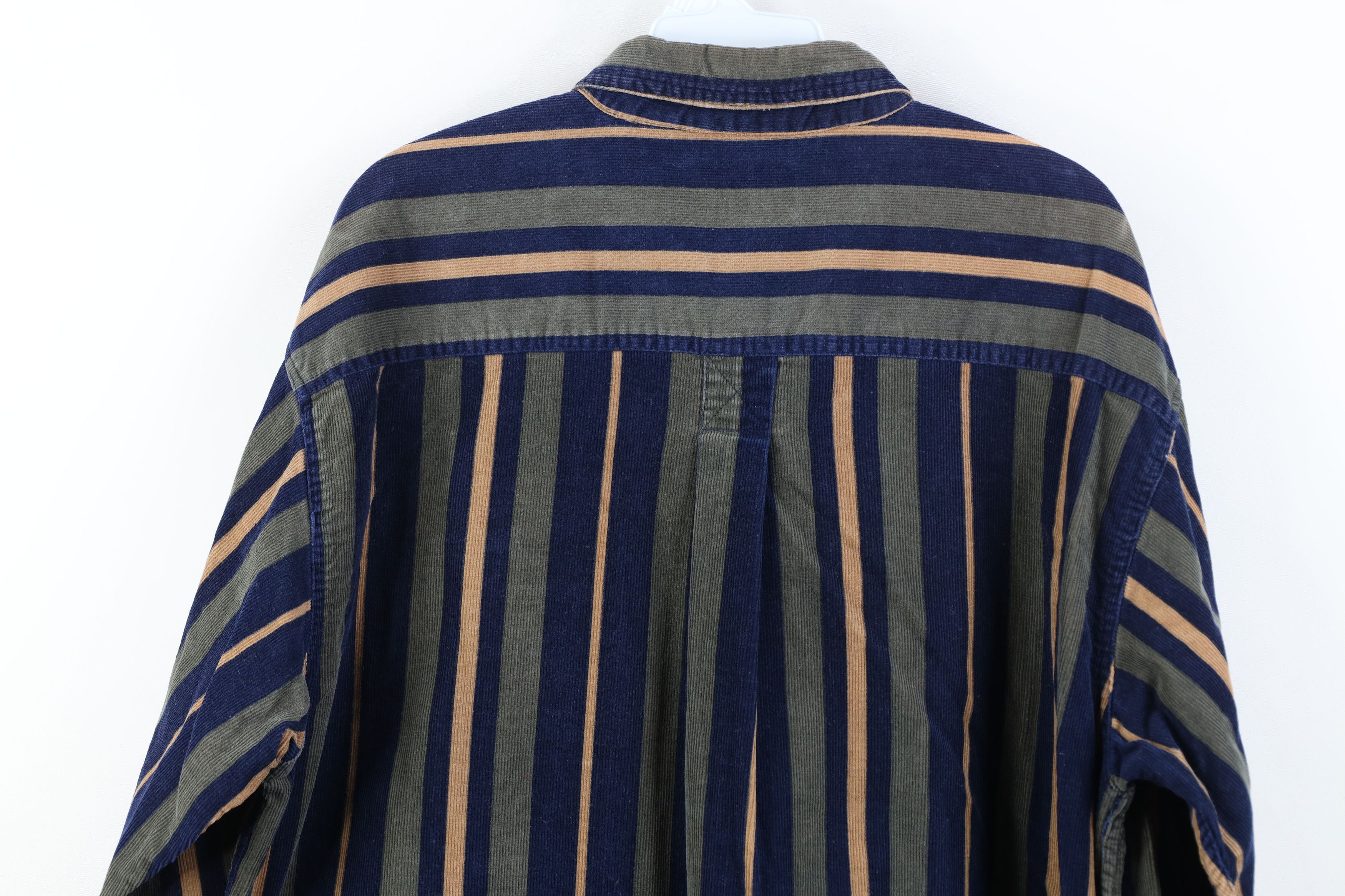 Vintage Vintage 90s Streetwear Corduroy Collared Button Down Shirt Size US L / EU 52-54 / 3 - 11 Thumbnail