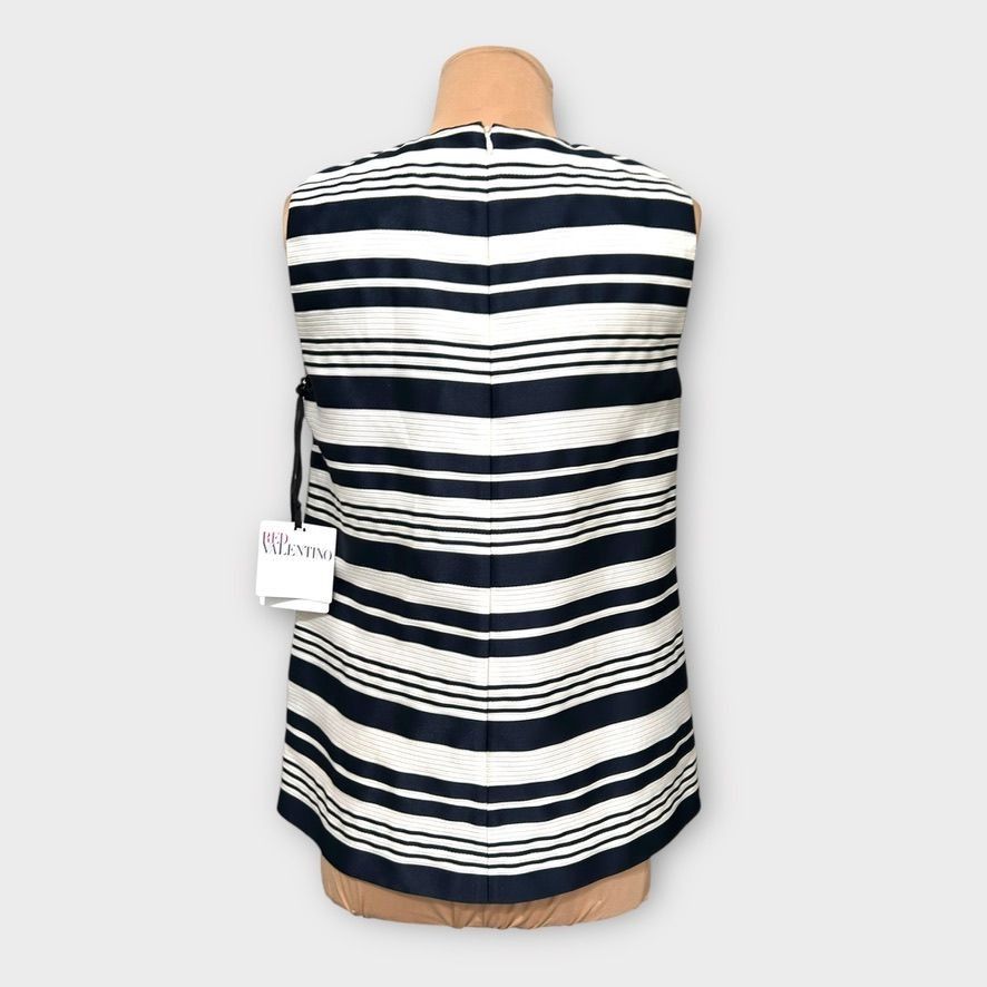 RED Valentino NWT Valentino Top Blouse 8 US IT 44 Navy Blue White Stripe N Size M / US 6-8 / IT 42-44 - 8 Thumbnail