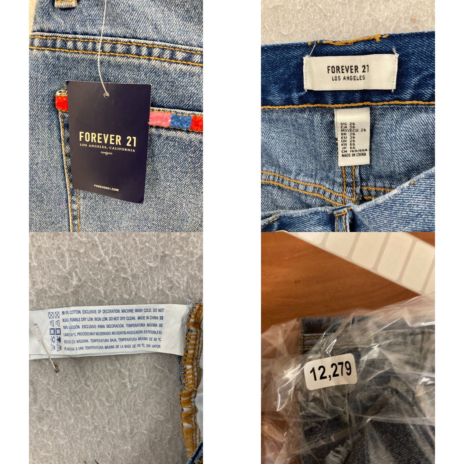 Forever 21 FOREVER 21 Shorts Womens 26 Blue Denim High Rise Zip Raw Hem NWT - 100% Cotton, Regular Fit, 26 in Waist, Blue, Denim, Hot Pants, Casual, Women, 90s? Size 26" / US 2 / IT 38 - 8 Thumbnail