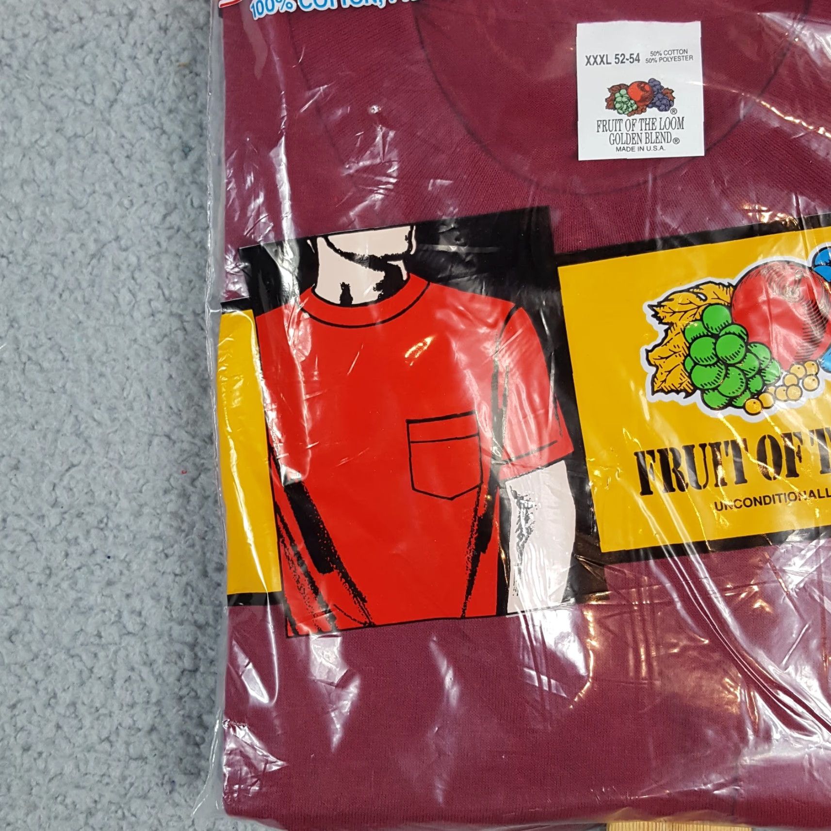 Fruit Of The Loom VINTAGE Fruit Of The Loom T-Shirt Red Pocket Tee Men's 3XL 1990s 1991 USA Made Cotton Short Sleeve Crew Neck Size US XXL / EU 58 / 5 - 4 Thumbnail