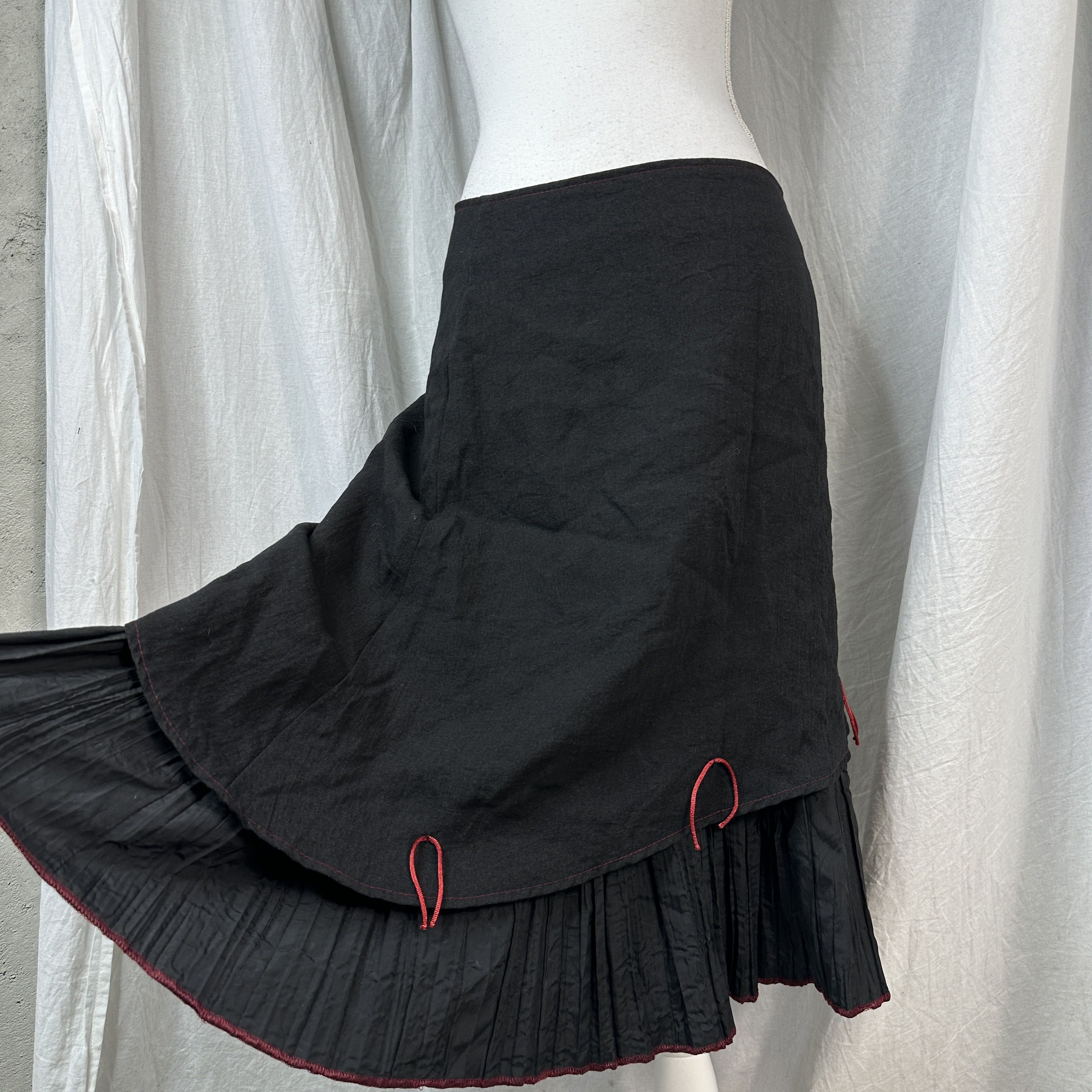 Vintage Vintage Layered Y2K Avant Garde Casual Archive Midi Skirt Size 26" / US 2 / IT 38 - 7 Thumbnail
