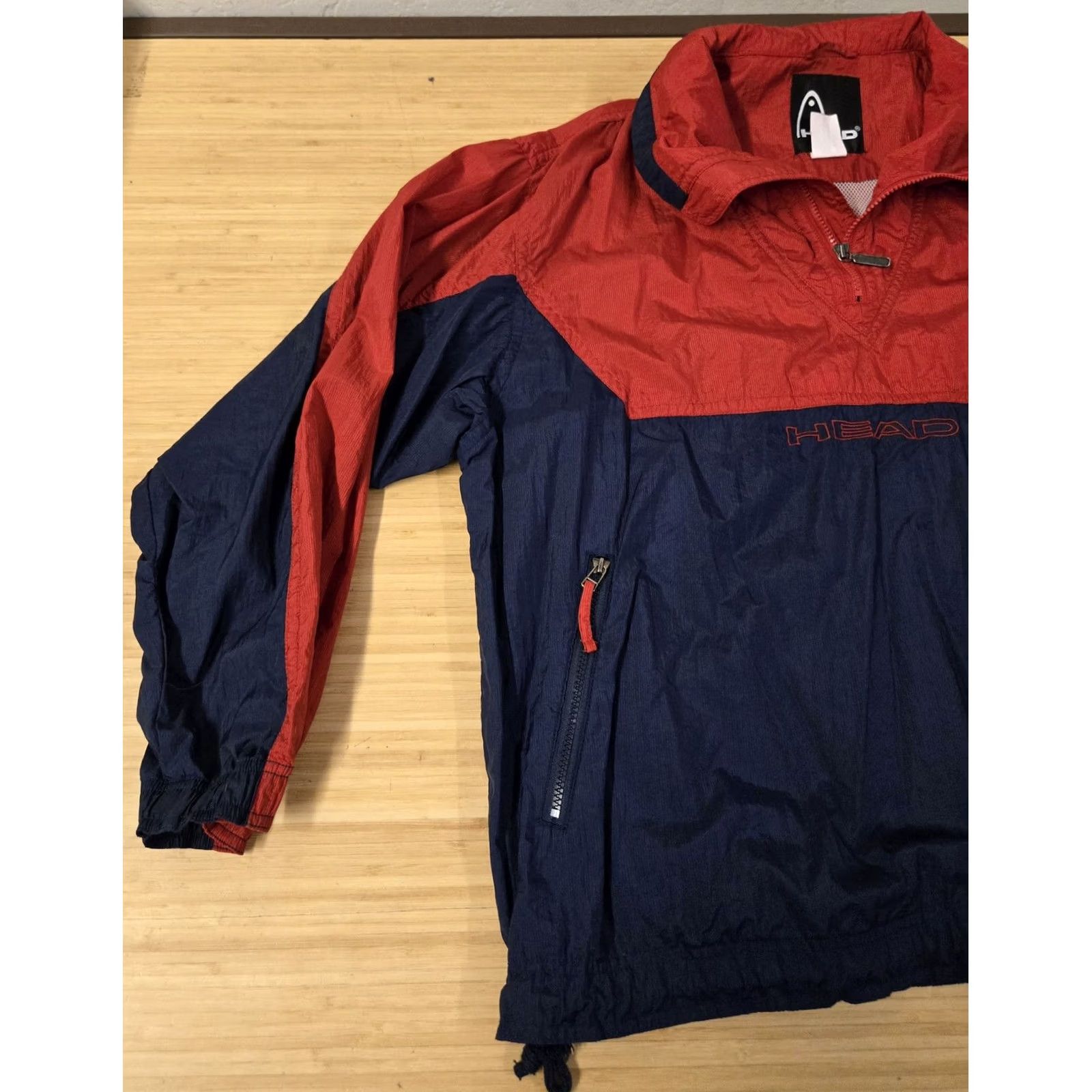 Vintage VINTAGE Head Pullover Jacket Mens Large Red Navy Nylon Windbreaker 90s Retro Size US L / EU 52-54 / 3 - 4 Thumbnail