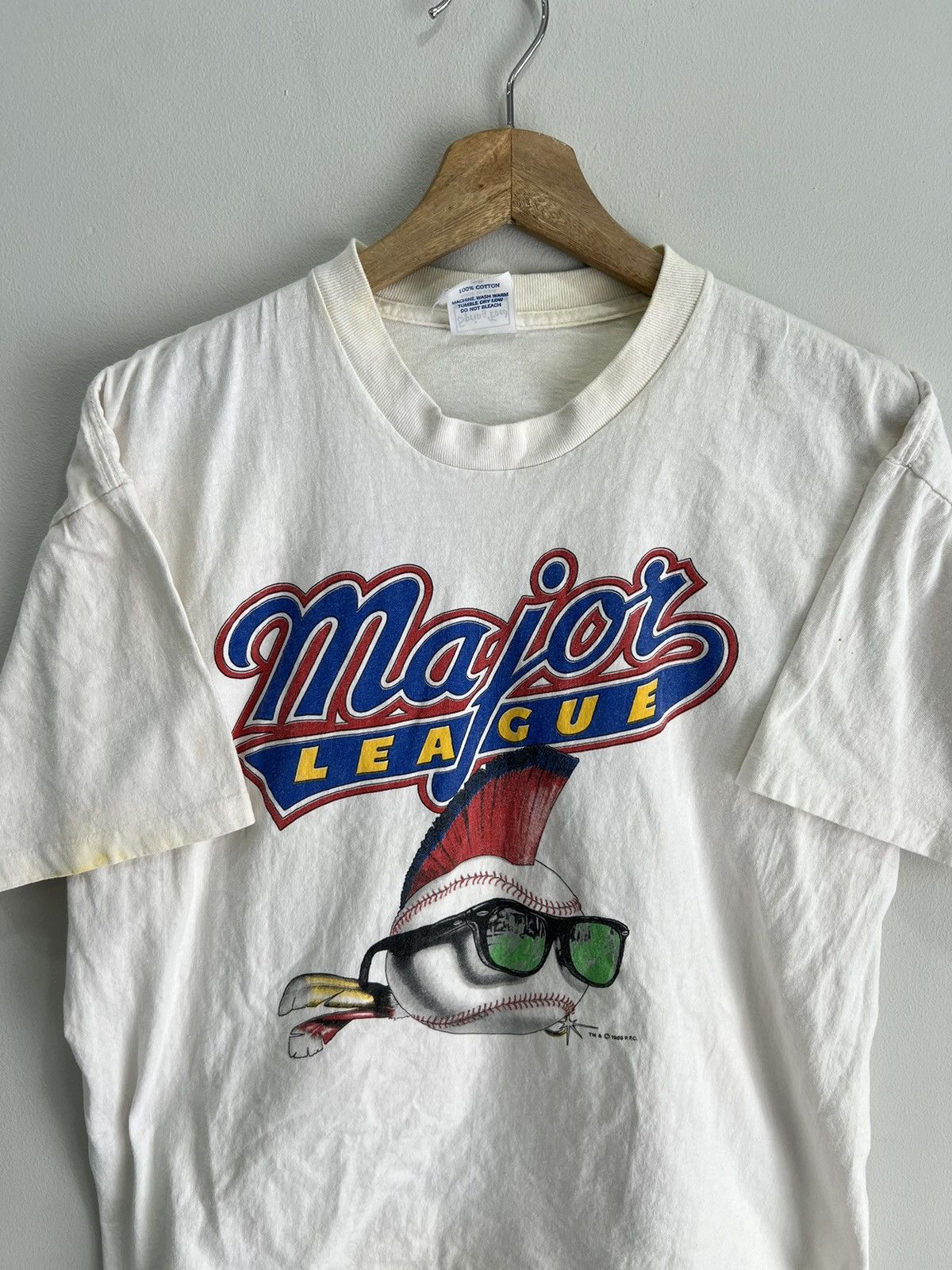 Vintage Vintage Major League Charlie Sheen Movie Promo Tee Shirt Size US L / EU 52-54 / 3 - 3 Thumbnail