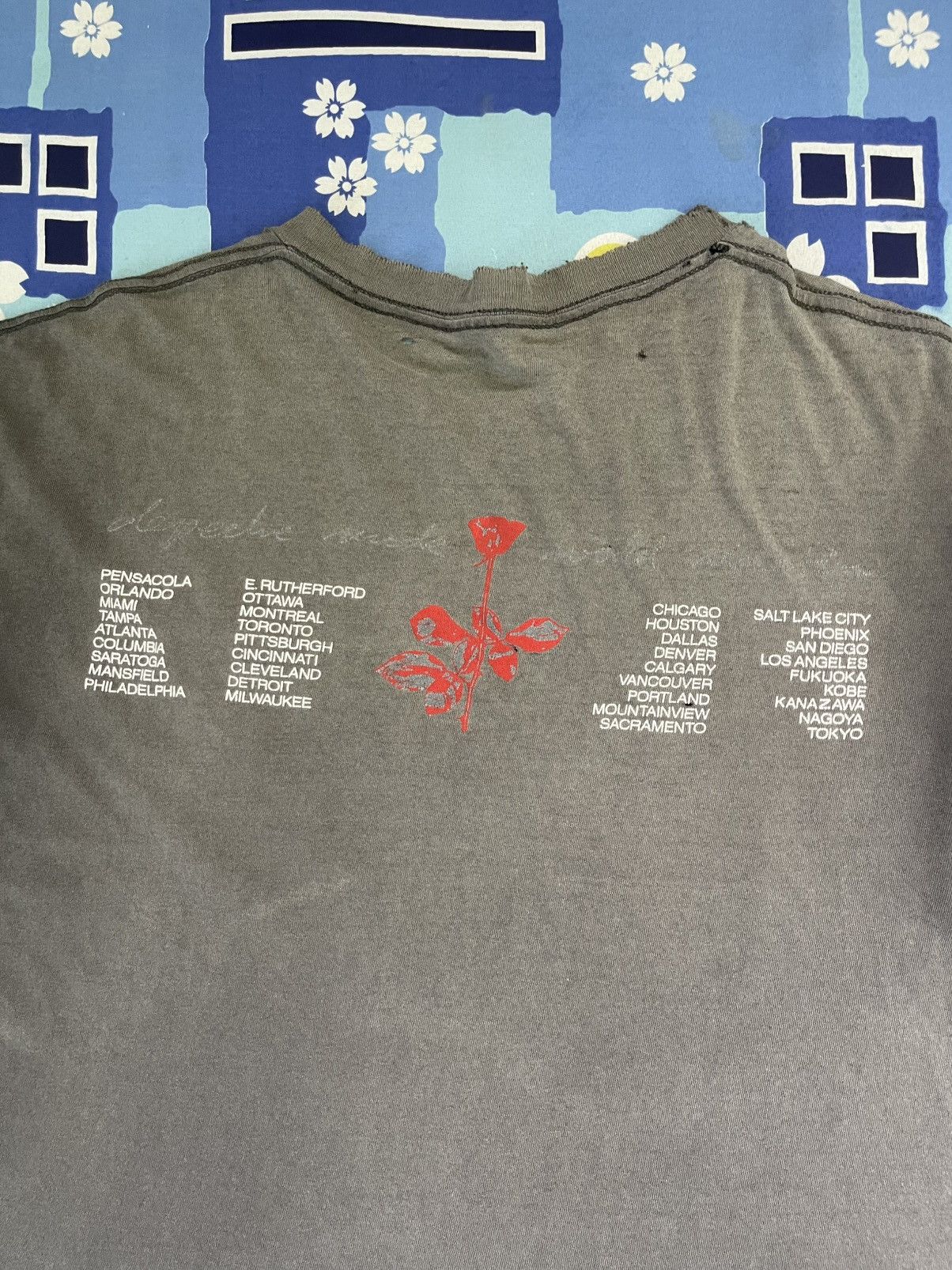 Band Tees Thrashed 1990 Depeche Mode Violator Album World Tour Tee Size US M / EU 48-50 / 2 - 15 Thumbnail