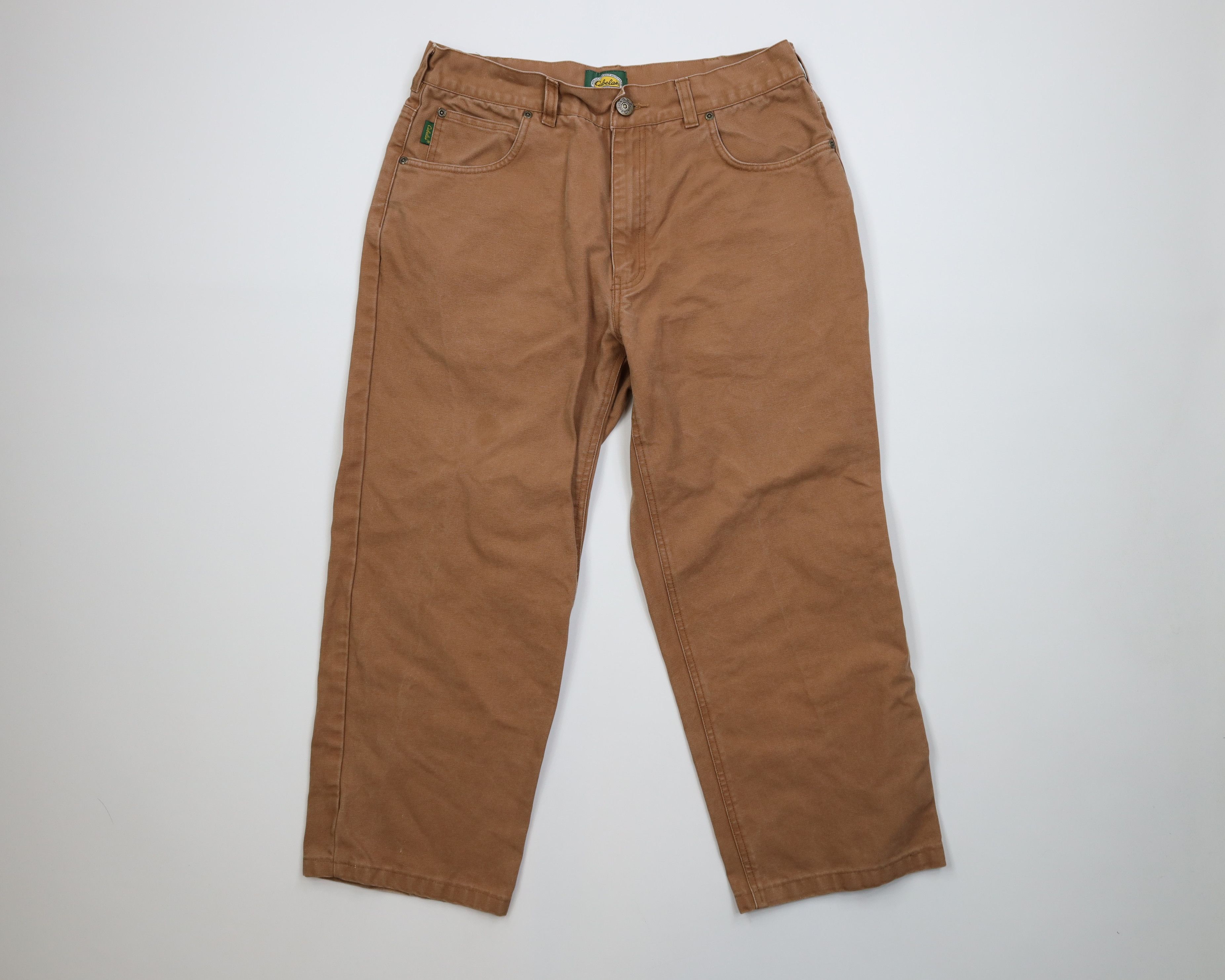 Cabelas Vintage 90s Cabelas Canvas Wide Leg Pants Brown Cotton Size US 32 / EU 48 - 1 Thumbnail