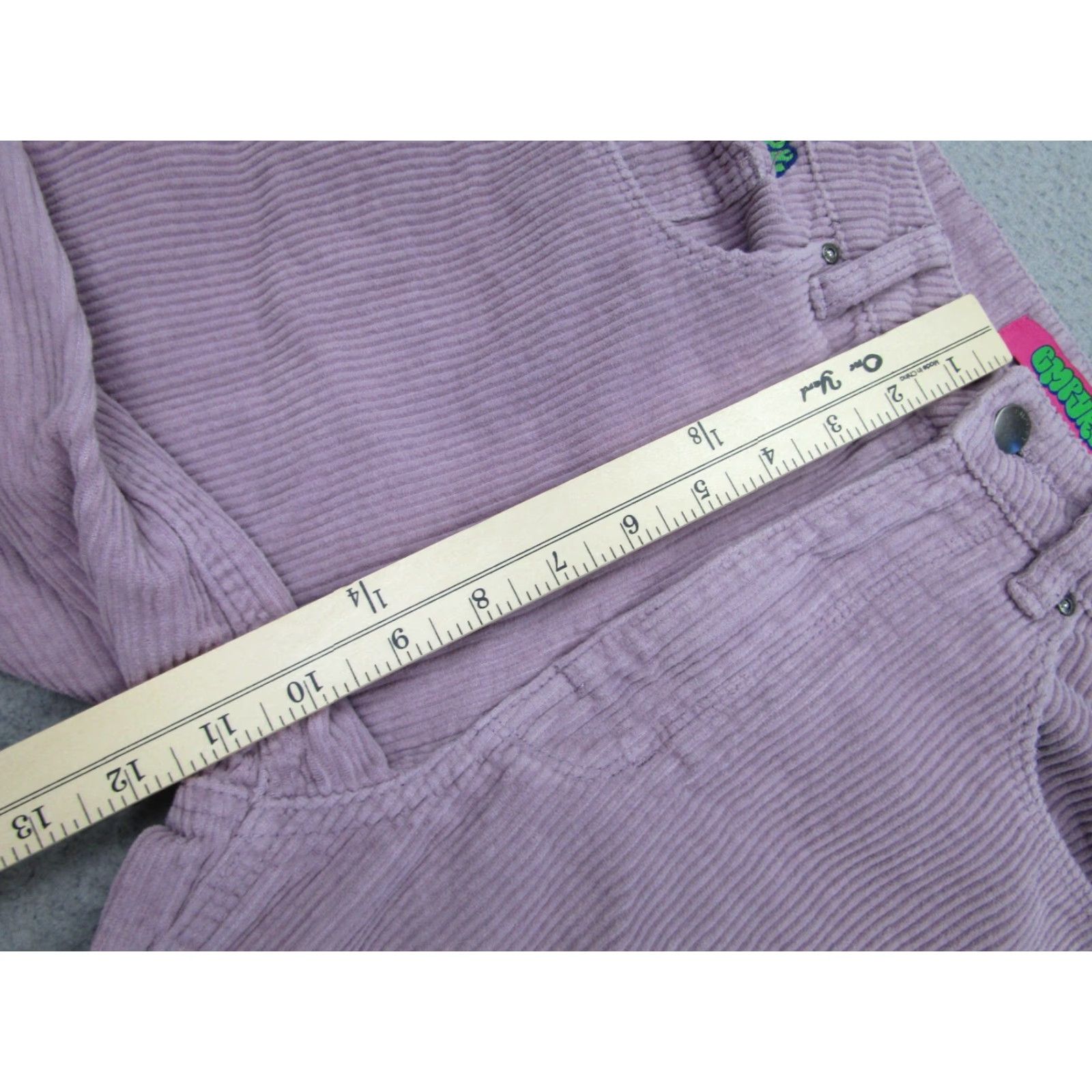 Empyre VINTAGE Empyre Pants Womens 2 Corduroy High Rise Relaxed Straight Purple Y2K 2000s Khakis Pockets Size 26" / US 2 / IT 38 - 6 Thumbnail