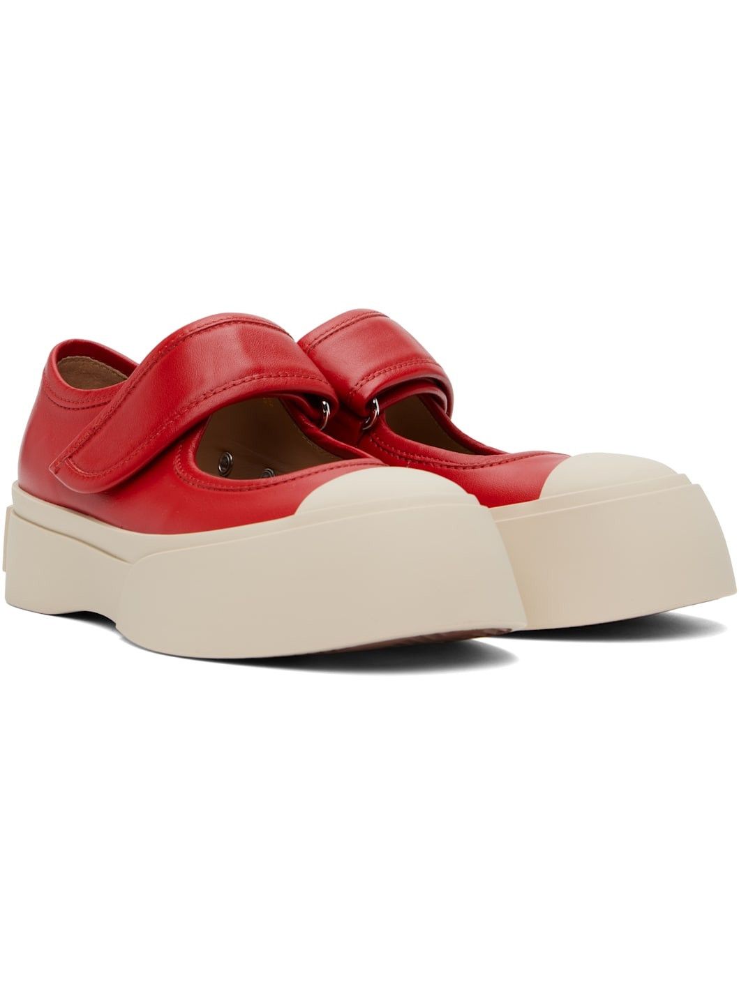 Marni o1s22i1n0525 Calfskin Low-Top Sneakers in Red Size US 9 / IT 39 - 4 Thumbnail