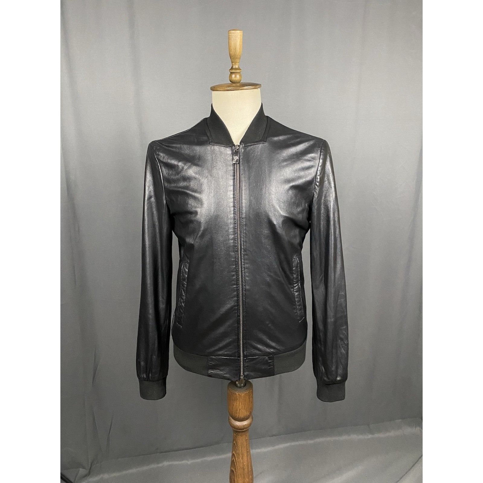 Versace Versace Collection Men's Black Leather Bomber Jacket Size 5 Size US M / EU 48-50 / 2 - 3 Thumbnail