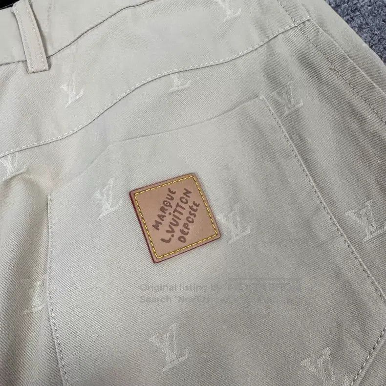 Louis Vuitton Louis Vuitton Light khaki full print straight leg slacks p Size US 44 / EU 60 - 5 Thumbnail