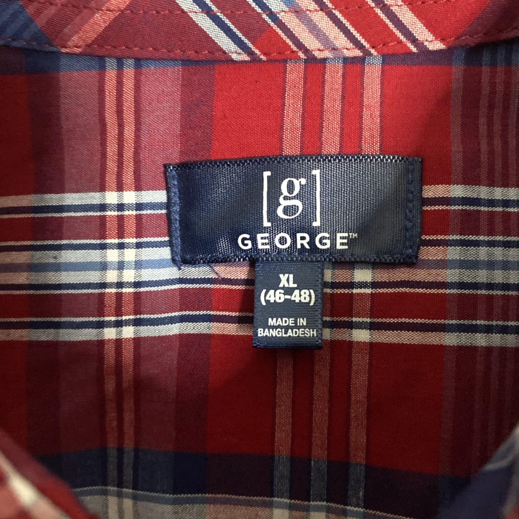 George George Mens Button Up Shirt XL Red Plaid NWT Multicolor 27x32 Size US XL / EU 56 / 4 - 2 Thumbnail