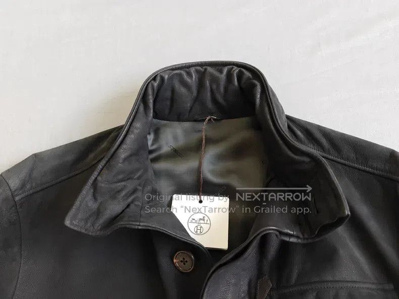 Hermes Hermes Dark Gray Sandpapered Leather Vintage Texture Hunti Size US M / EU 48-50 / 2 - 6 Thumbnail