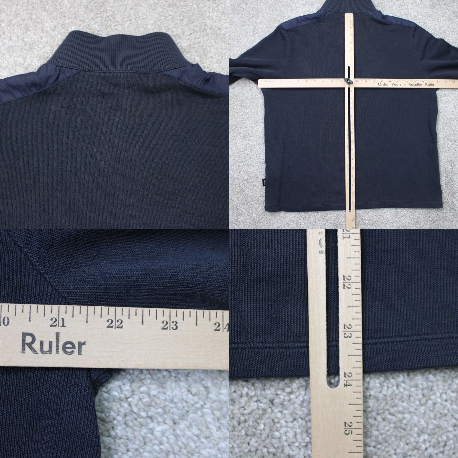 Hugo Boss HUGO BOSS Sweater Mens Large Blue 1/4 Zip Regular Fit Knit Pullover Mock Neck 100% Cotton Vintage? No Size US L / EU 52-54 / 3 - 9 Thumbnail