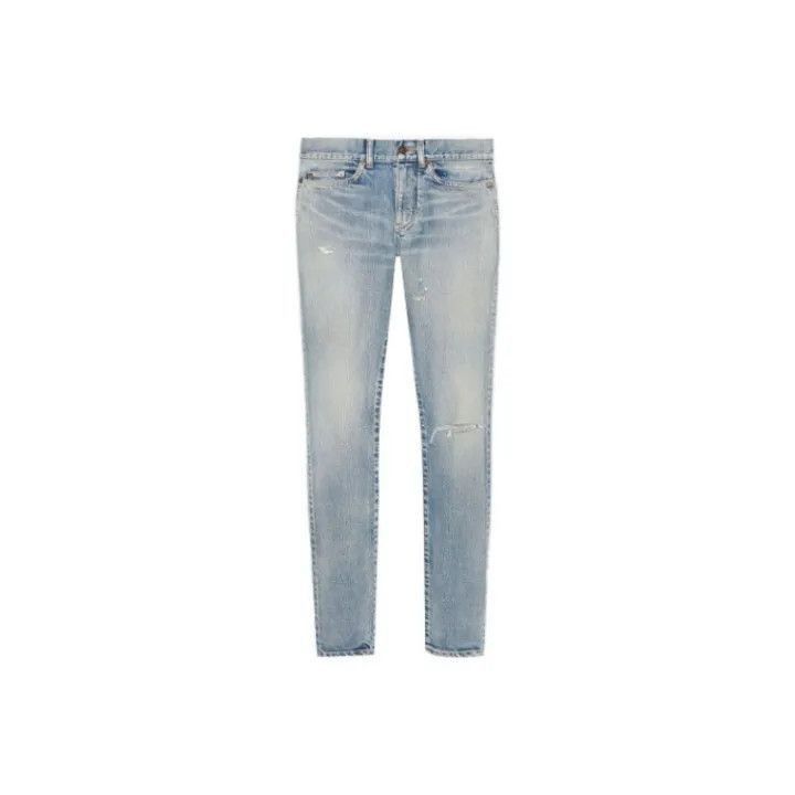 Saint Laurent Blue Distressed Slim Fit Jeans-2507