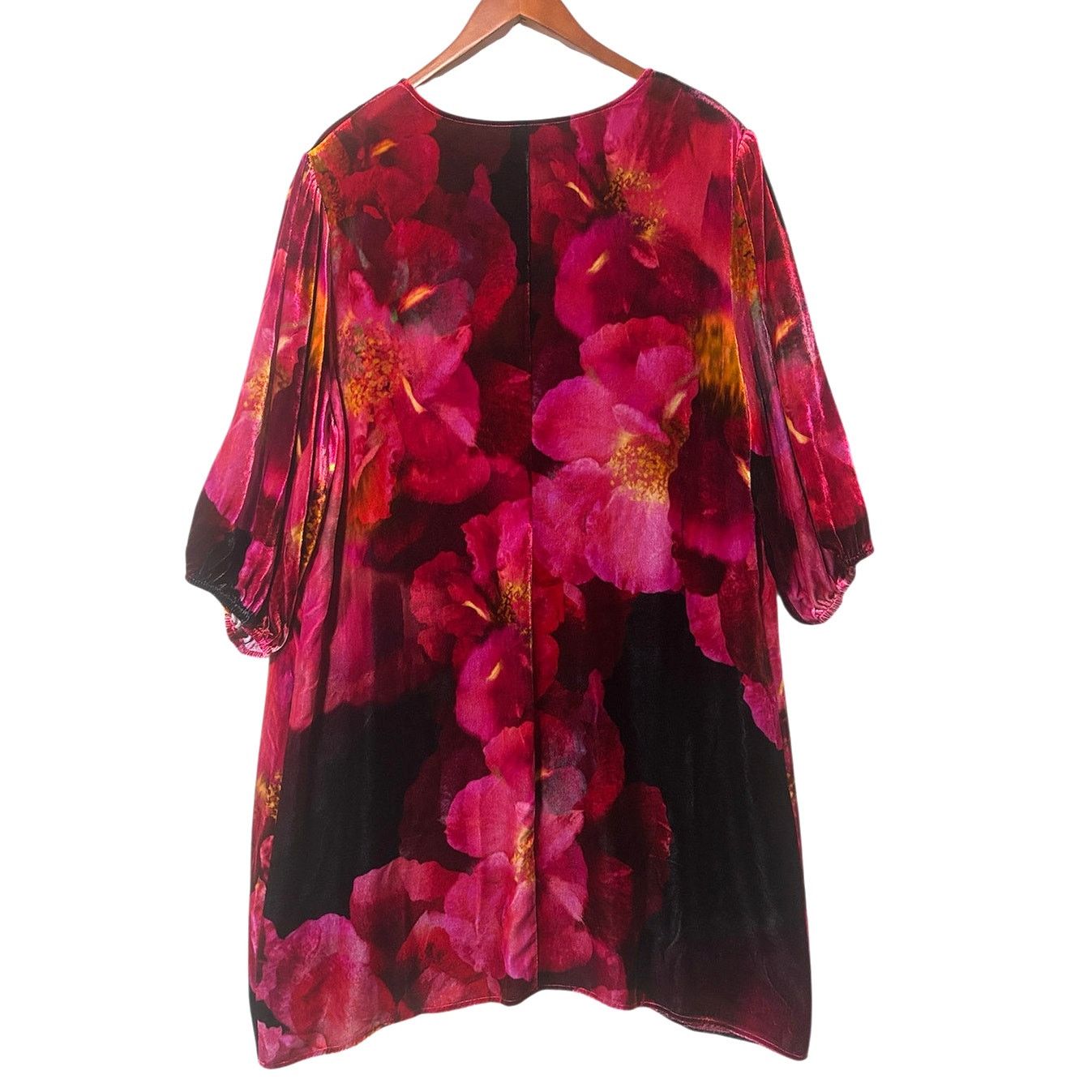 Johnny Was Size XXL | JOHNNY WAS Vesna Velour Silk-Blend Shift Dress Size XXL / US 16-18 / IT 52-54 - 3 Thumbnail