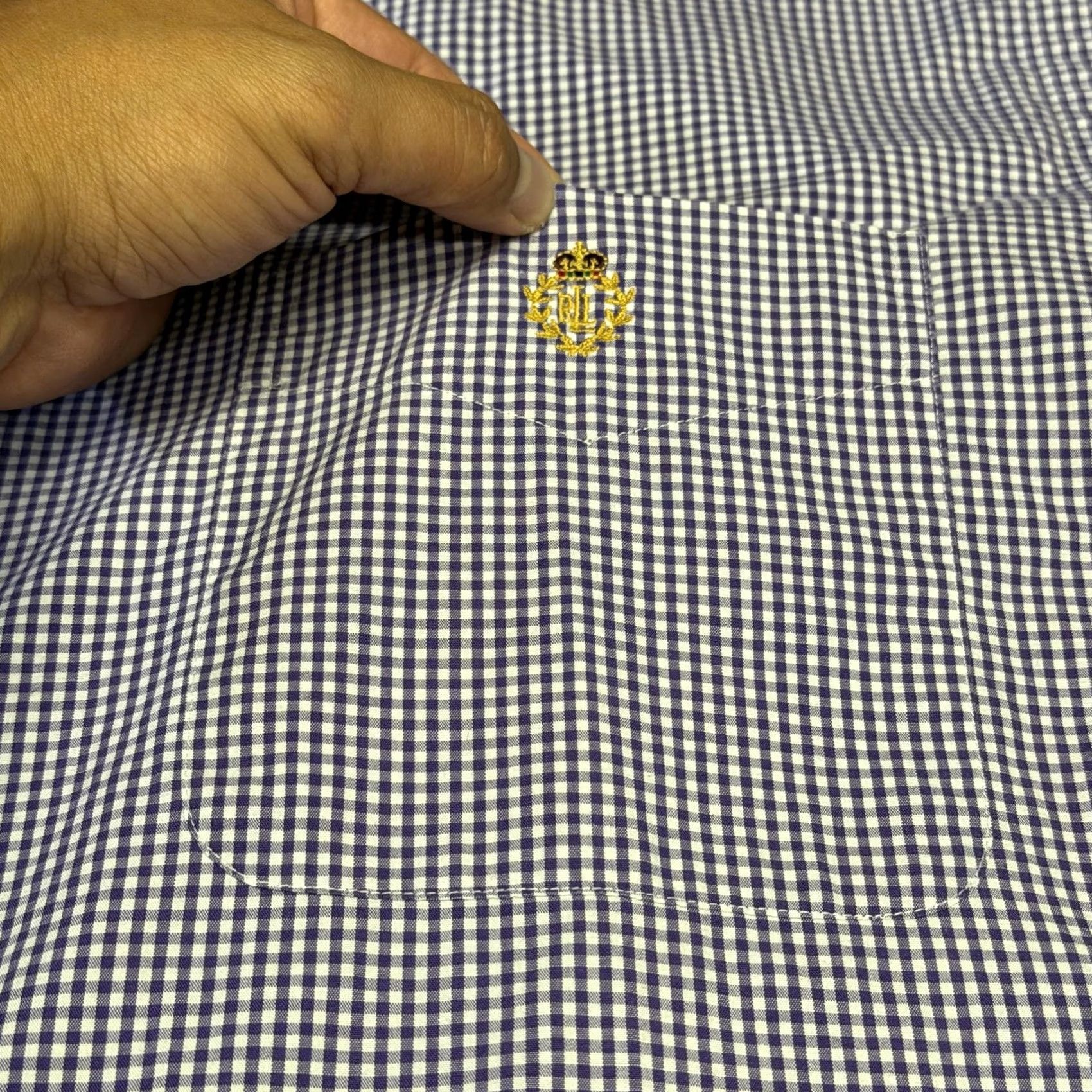 Ralph Lauren Lauren Ralph Lauren Shirt Mens Medium Purple Check Short Sleeve Button Down Size US M / EU 48-50 / 2 - 3 Thumbnail