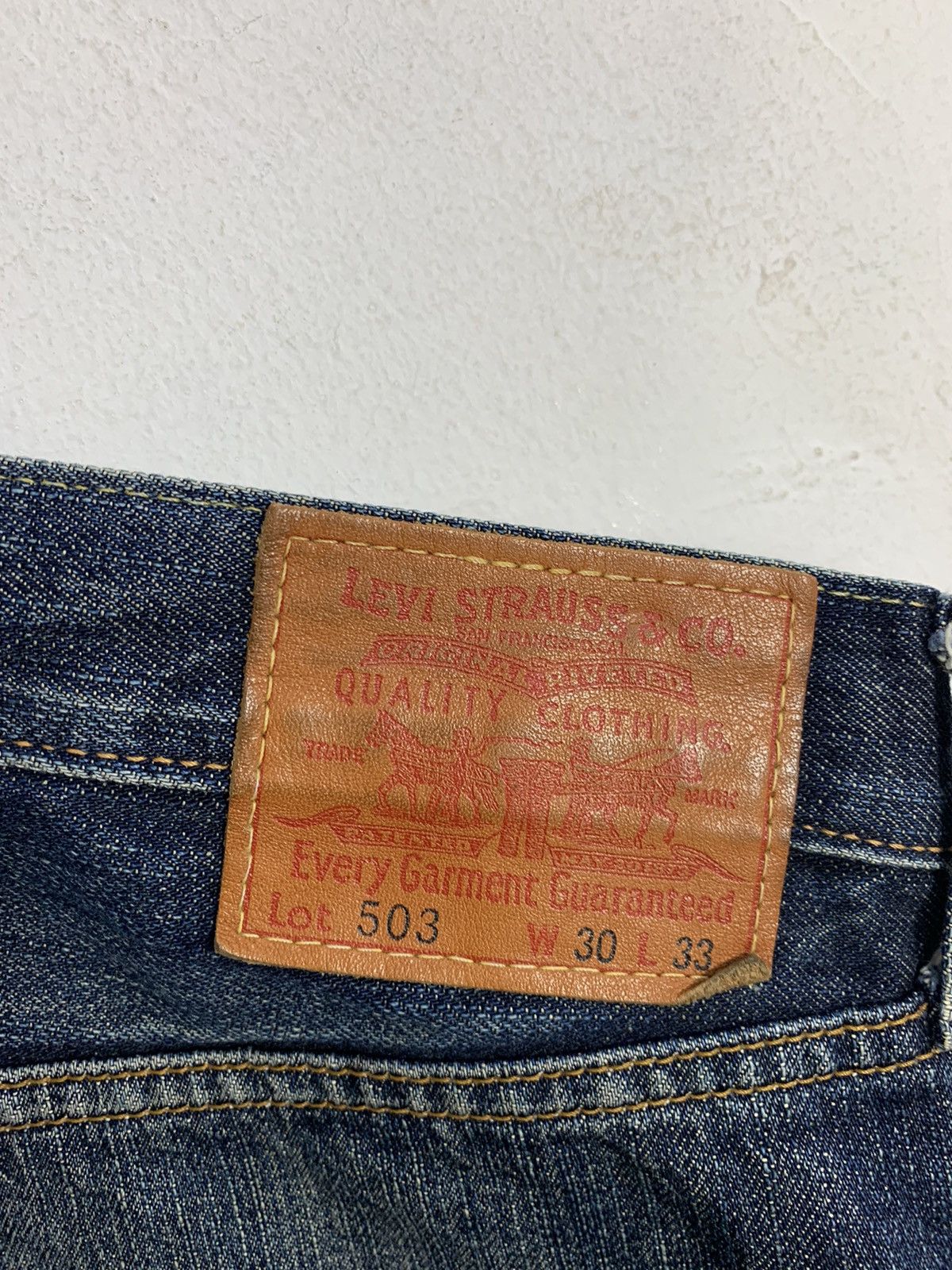 Other Levi’s Strauss Lot 503 Selvedge Indigo Distressed Denim Size US 30 / EU 46 - 17 Thumbnail