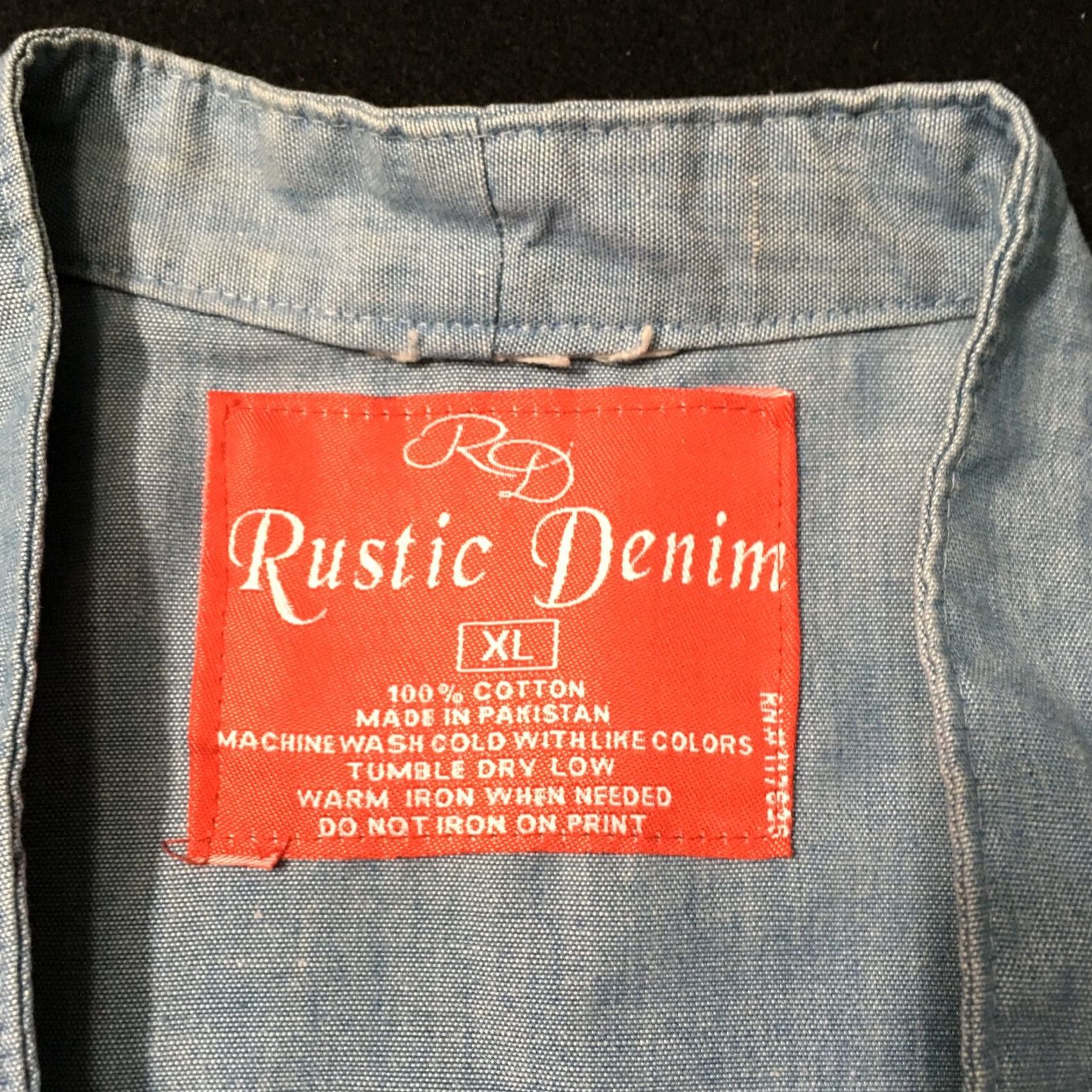 Vintage rustic Denim Women's XL Short Sleeve Western Shirt Blouse Casual Plaid Blue Vintage No Size XL / US 12-14 / IT 48-50 - 3 Thumbnail