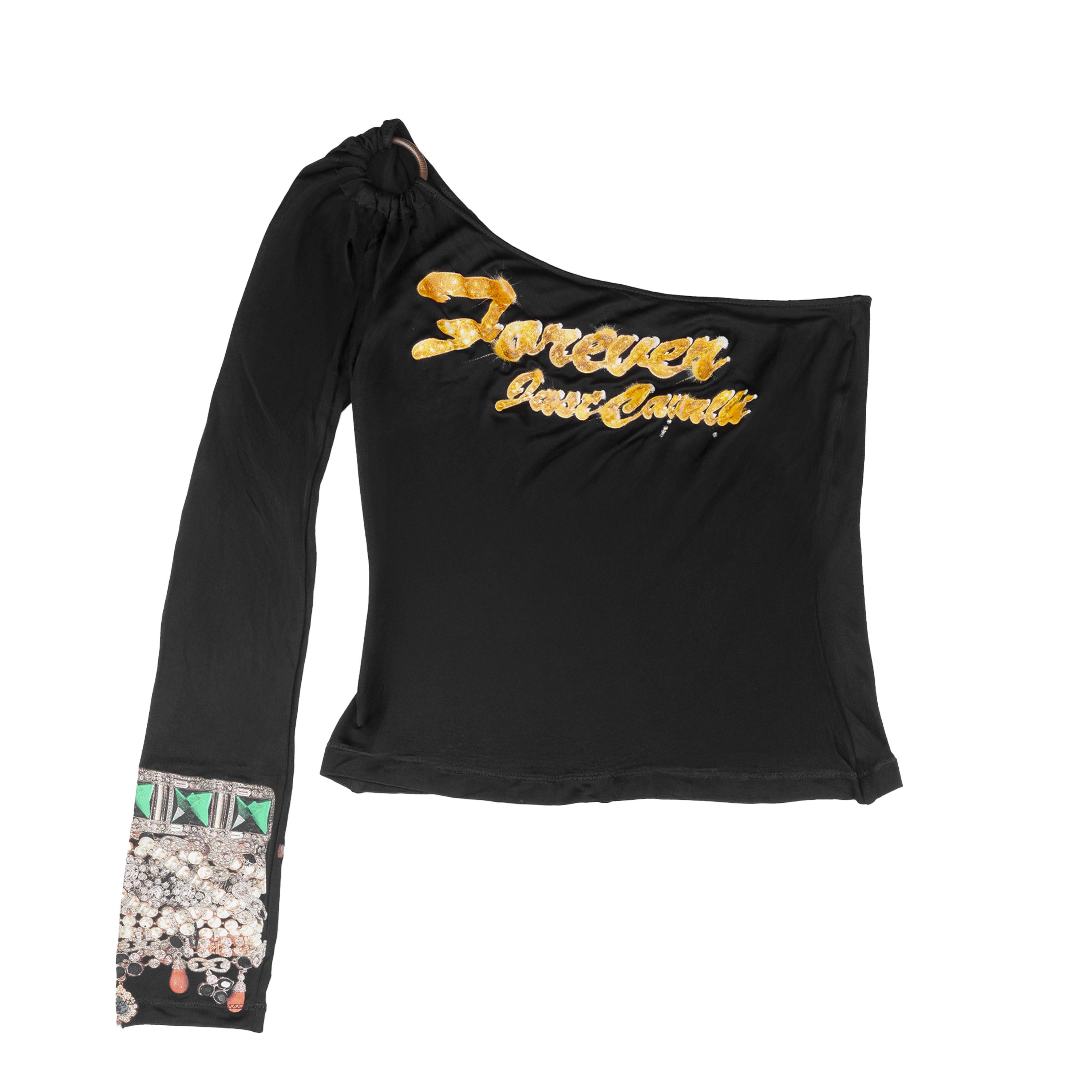 Just Cavalli Just Cavalli Vintage One Shoulder Long Sleeve Jewelry Top Size M / US 6-8 / IT 42-44 - 1 Thumbnail