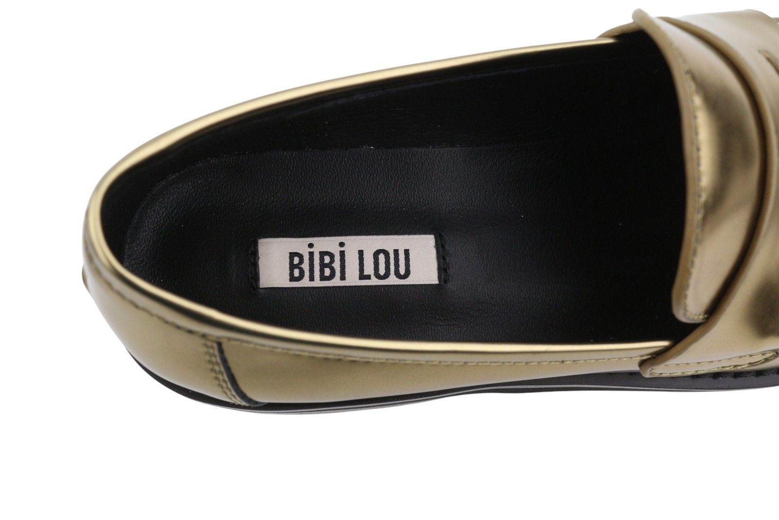Other BIBI LOU JAYA EU37 Shiny Gold Leather Chunky Slip 87556 Size US 6 / IT 36 - 10 Thumbnail