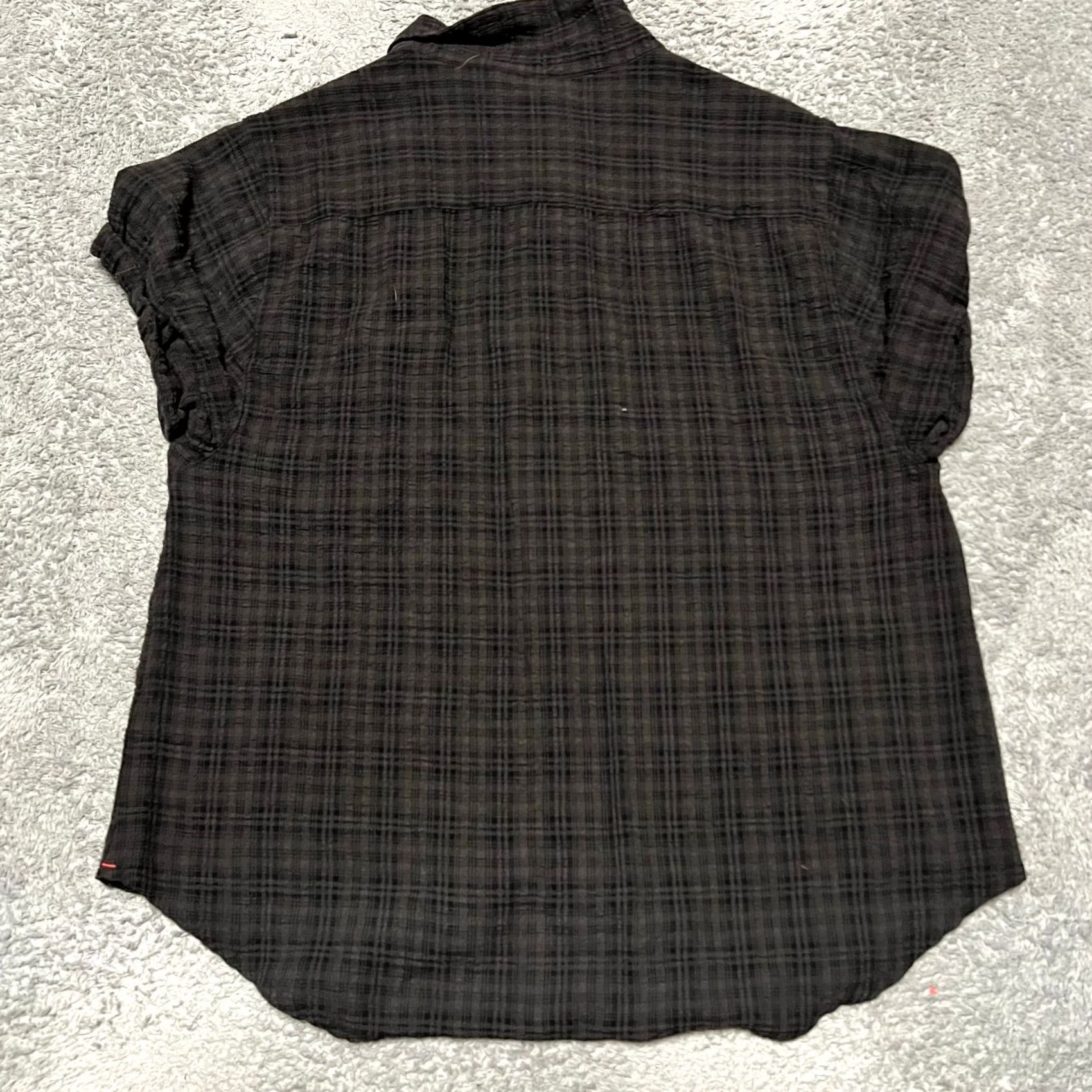 Vintage Dylan Womens Small Black Gray Plaid Button Short Sleeve Shirt S Womens Regular Button-Up Black Gray Plaid Shirt Size S / US 4 / IT 40 - 3 Thumbnail