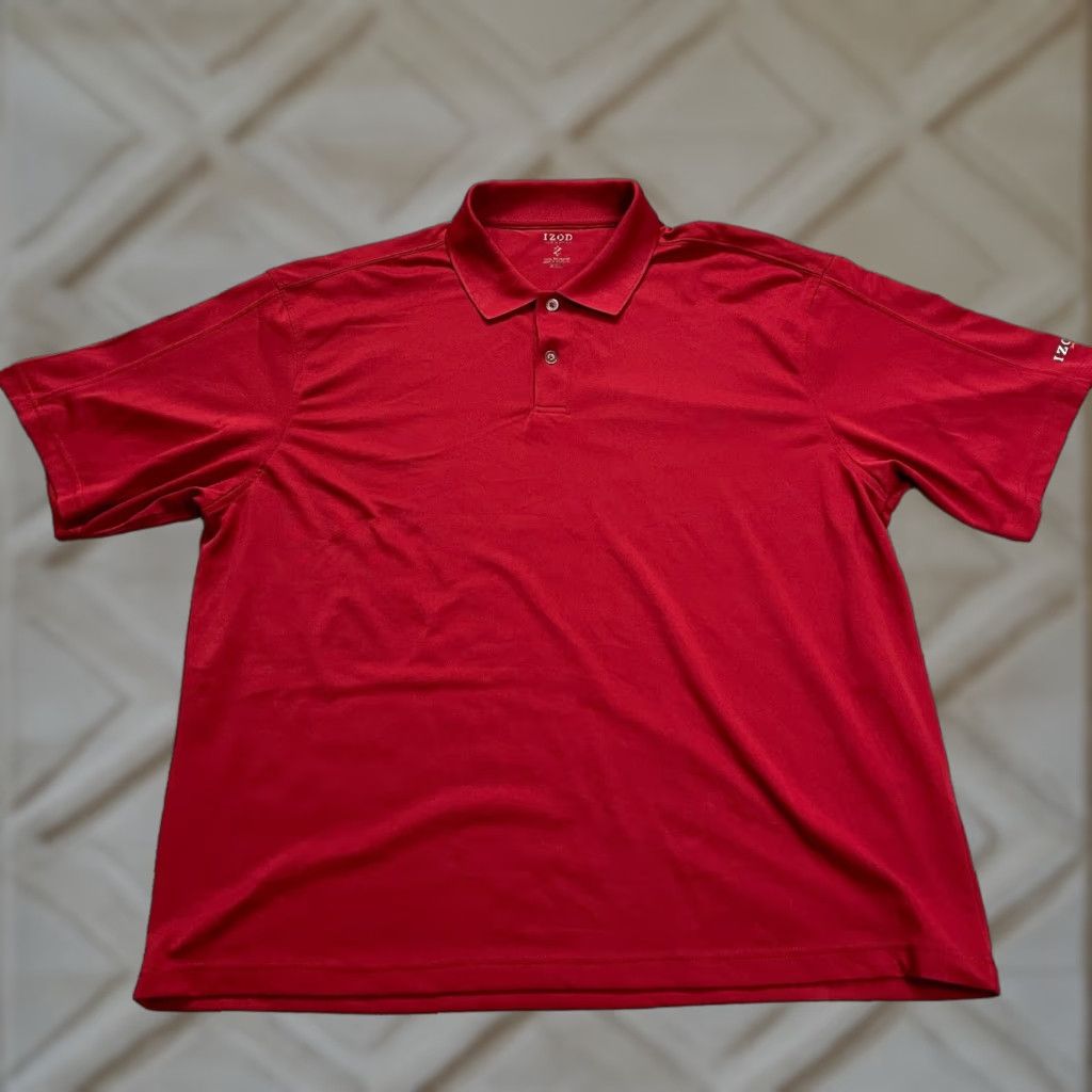 Izod IZOD Polo Shirt Mens XXL Red Polyester Collared Short Sleeve Active Size US XXL / EU 58 / 5 - 1 Thumbnail