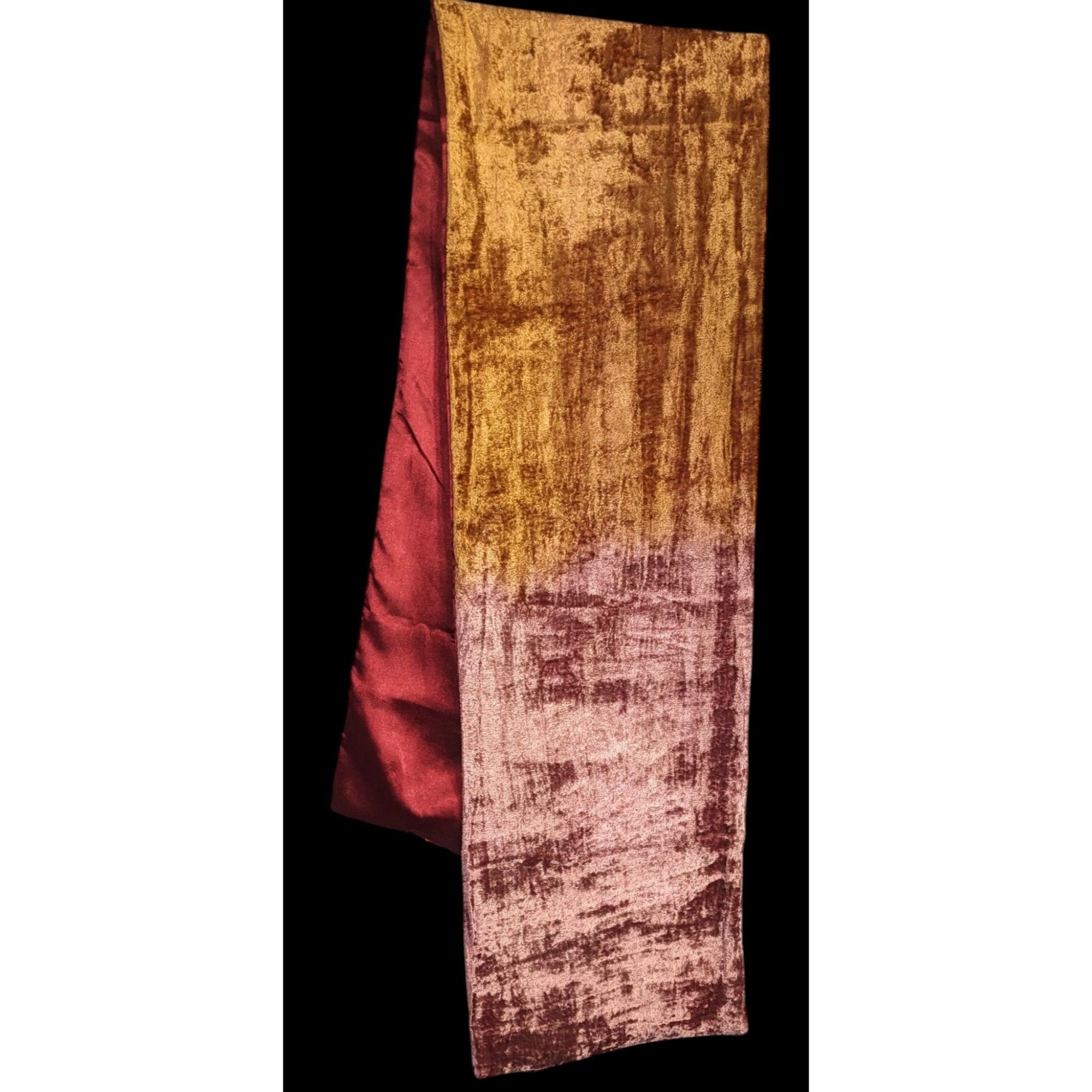 Other Vintage One If By Land Velvet Scarf Ombre Red Gold Pink 60"x Size ONE SIZE - 2 Thumbnail