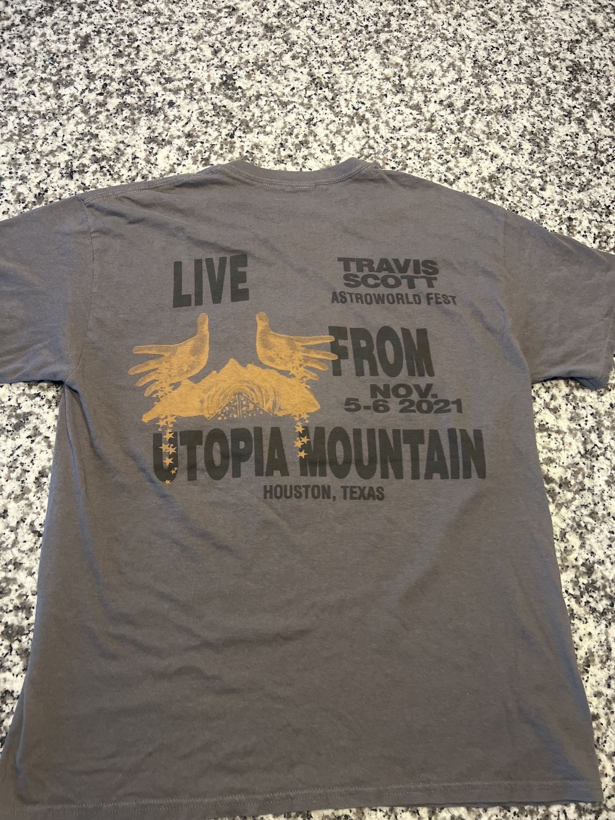 image of Travis Scott Astroworld T Shirt in Grey, Men's (Size Medium)
