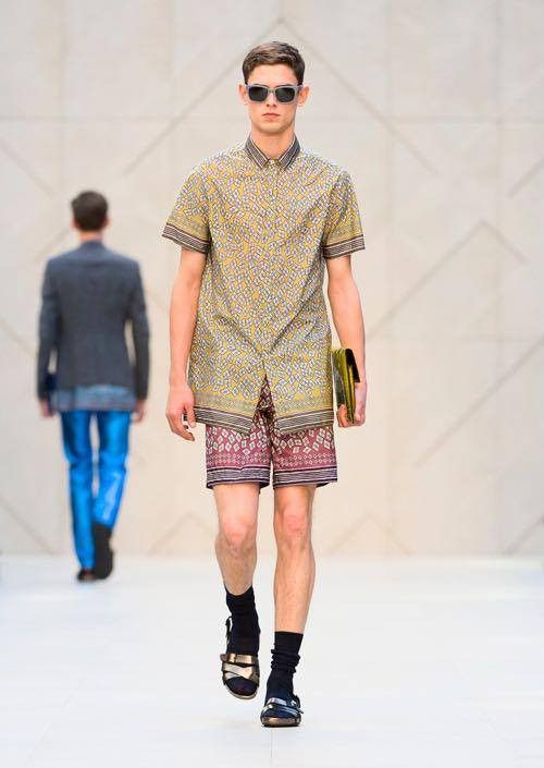 image of Burberry Prorsum Ss 2013 Runway Pattern Shirt in Beige, Men's (Size Medium)