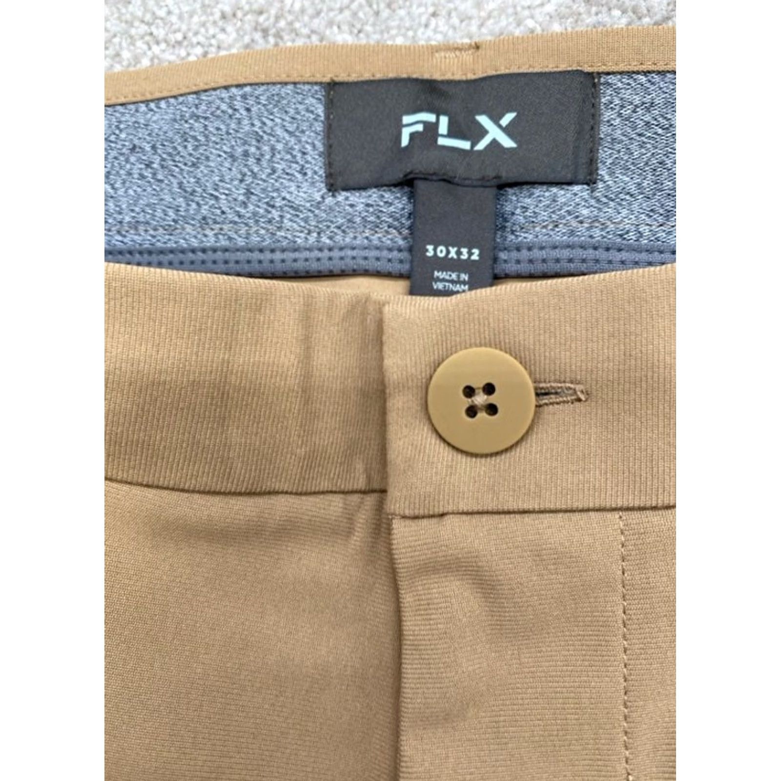 Vintage NWT FLX Premium Pants Mens 30x32 Brown Slim Fit Quick Dry Stretch Golf Chino Pants Mens 30 Inseam 32 Brown Slim Quick Dry FLX Pants Size US 30 / EU 46 - 2 Thumbnail