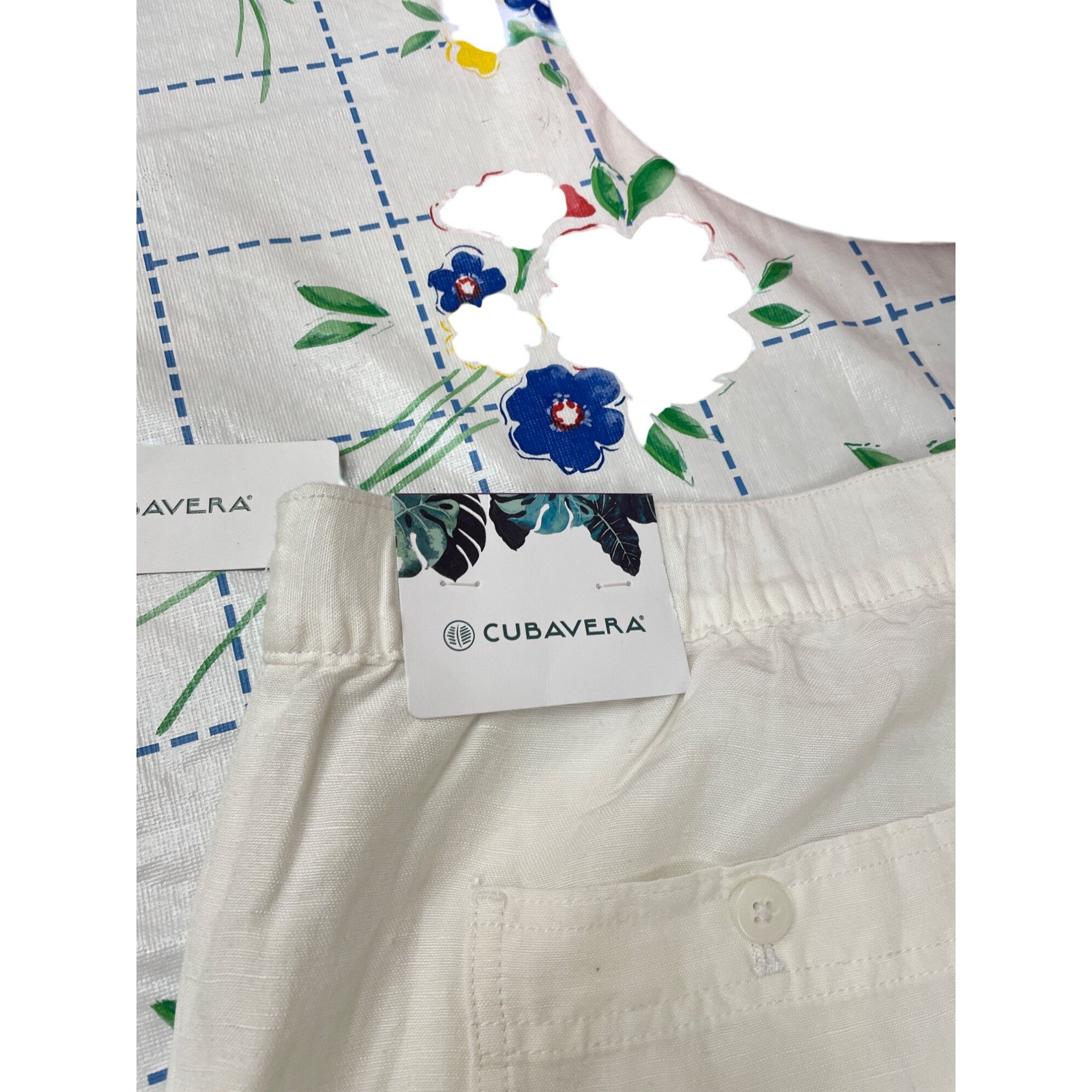 Cubavera Cubavera Womens white linen Blend Drawstring Wide Leg Pants Size 24" / US 00 / IT 34 - 14 Thumbnail