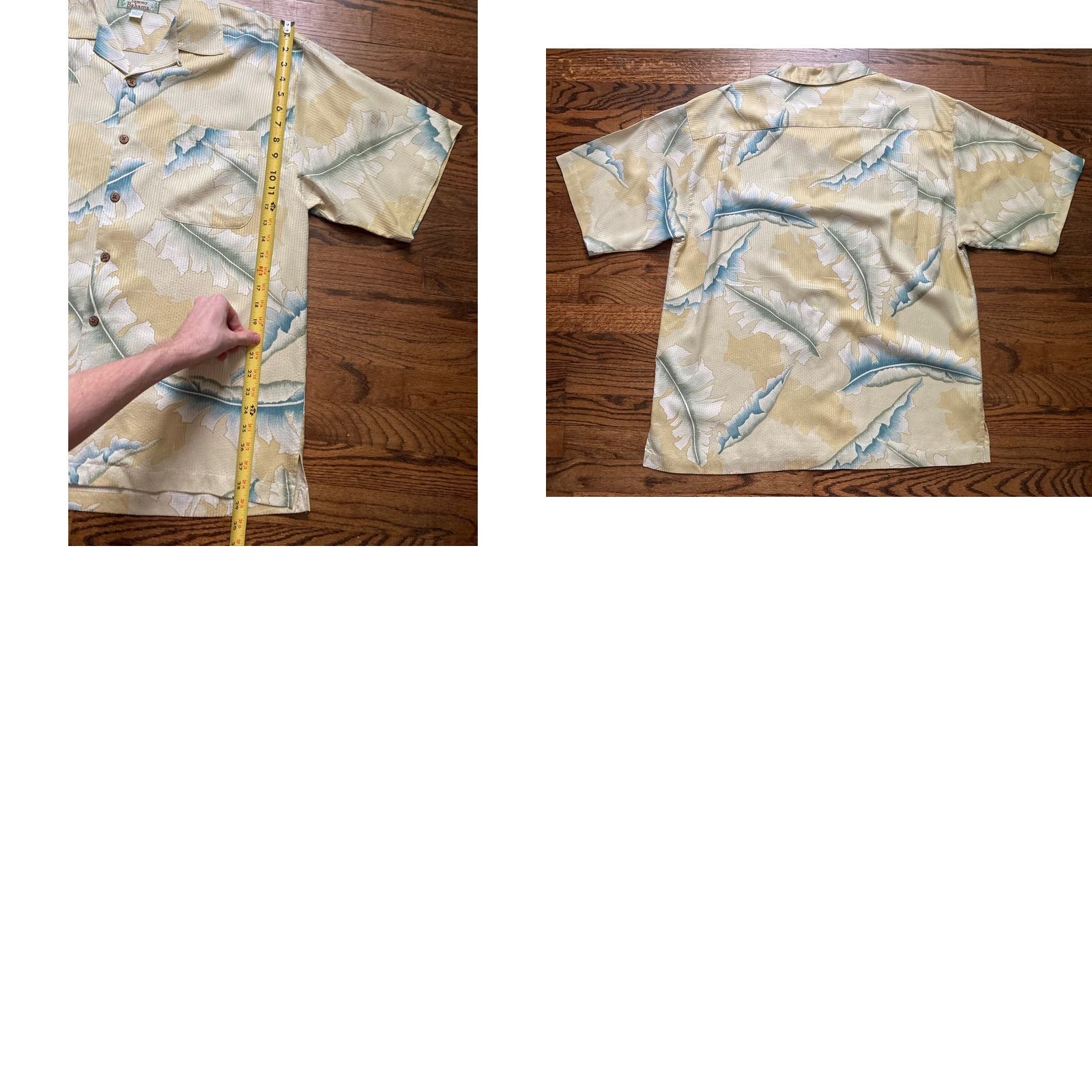 Tommy Bahama Tommy Bahama Shirt Mens Large Yellow Silk Button-Up Hawaiian Camp Floral Short Sleeve Casual Party/Cocktail Travel Size US L / EU 52-54 / 3 - 8 Thumbnail
