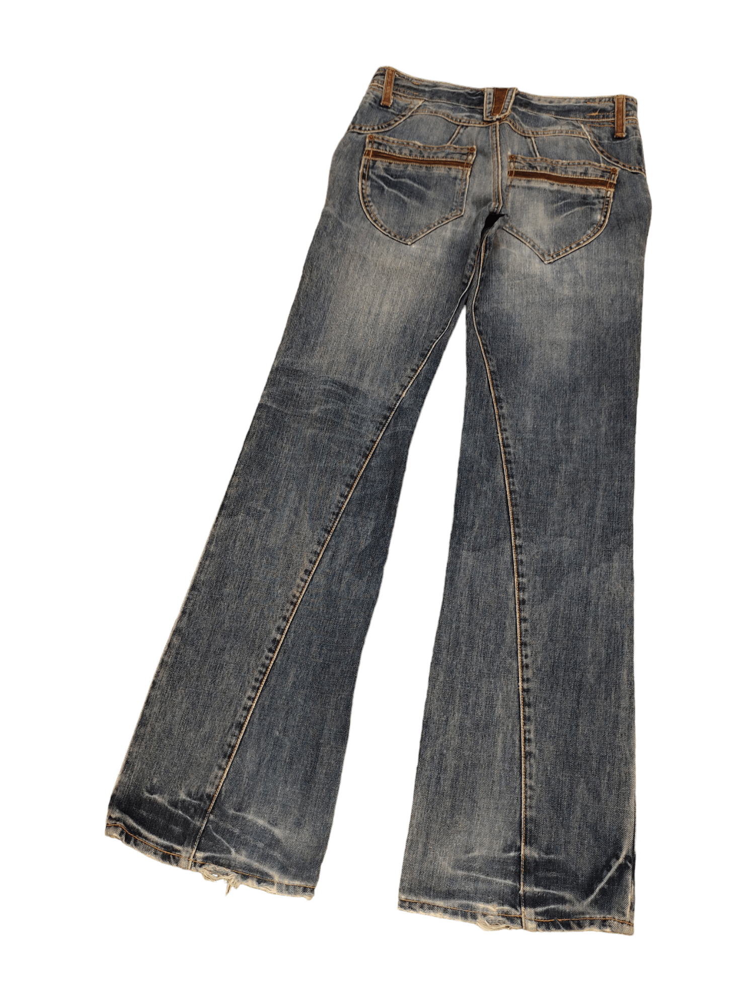 If Six Was Nine Flare Jeans Michel Klein Distress Faded Bootcut Y2k Street Size US 30 / EU 46 - 2 Thumbnail