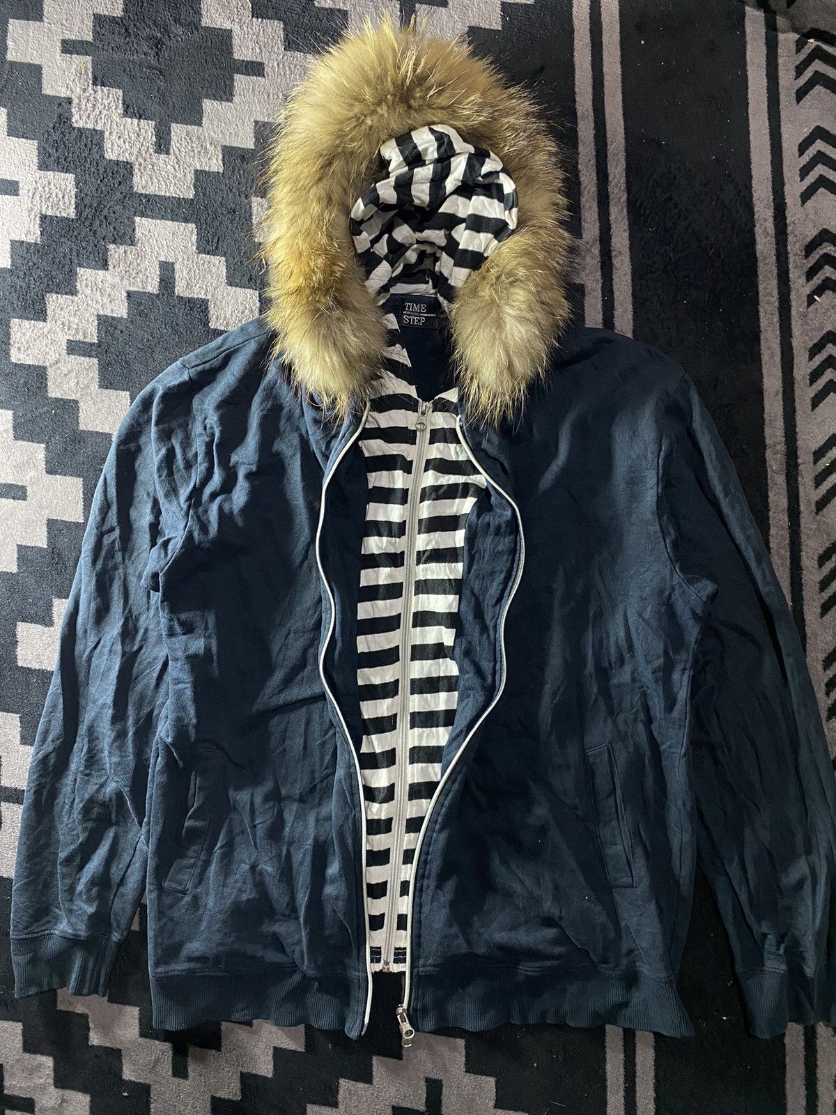 If Six Was Nine × Japanese Brand × Le Grande Bleu (L.G.B.) time step fur double layers zip hoodie Size US L / EU 52-54 / 3 - 1 Thumbnail